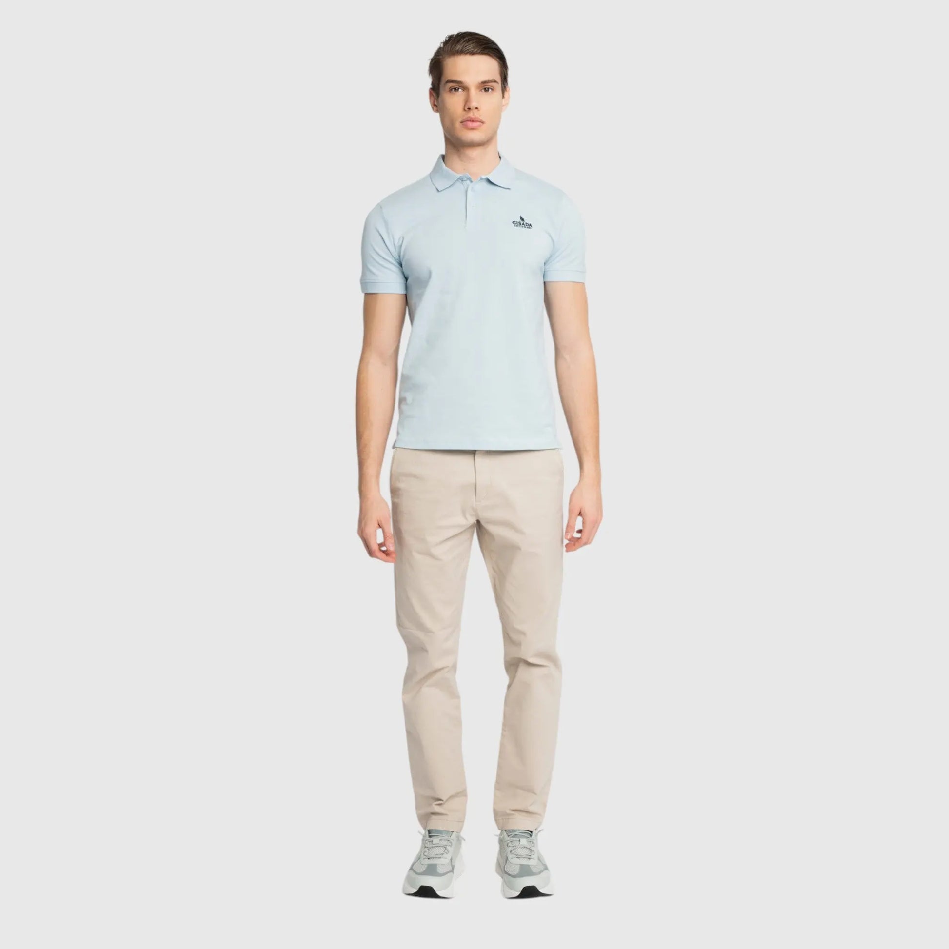 Regular Fit Short Sleeves Polo in Cotton Piquet with 3D Embroidered Logo Gisada Polo
