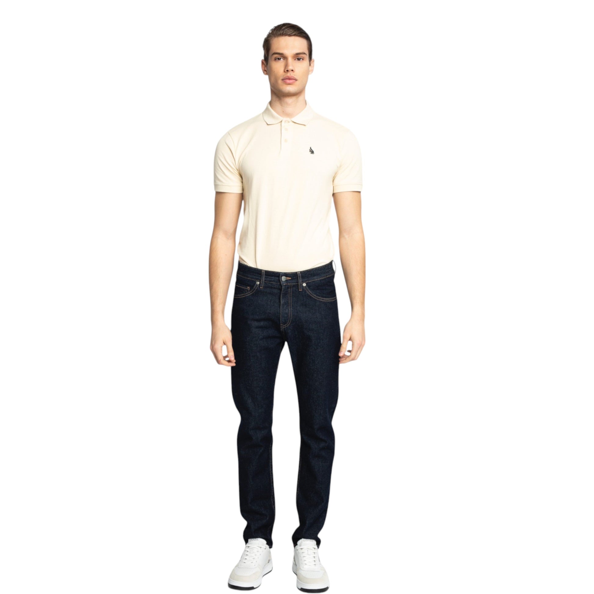 Regular Fit Short Sleeves Polo in Cotton Piquet with 3D Embroidered Wing Gisada Polo