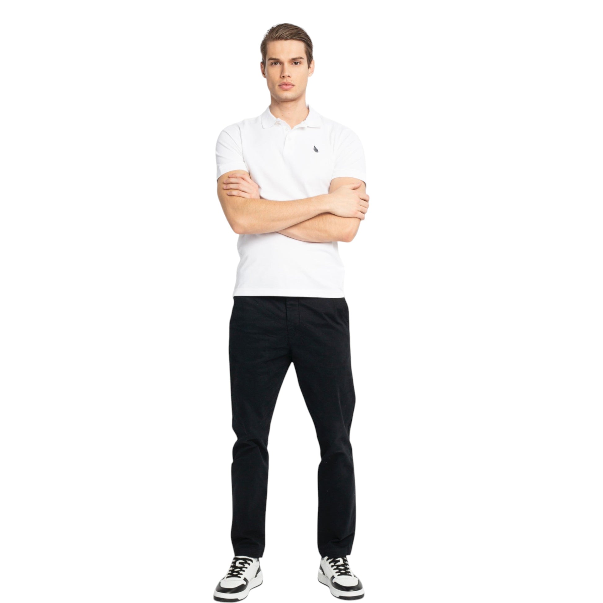 Regular Fit Short Sleeves Polo in Cotton Piquet with 3D Embroidered Wing Gisada Polo