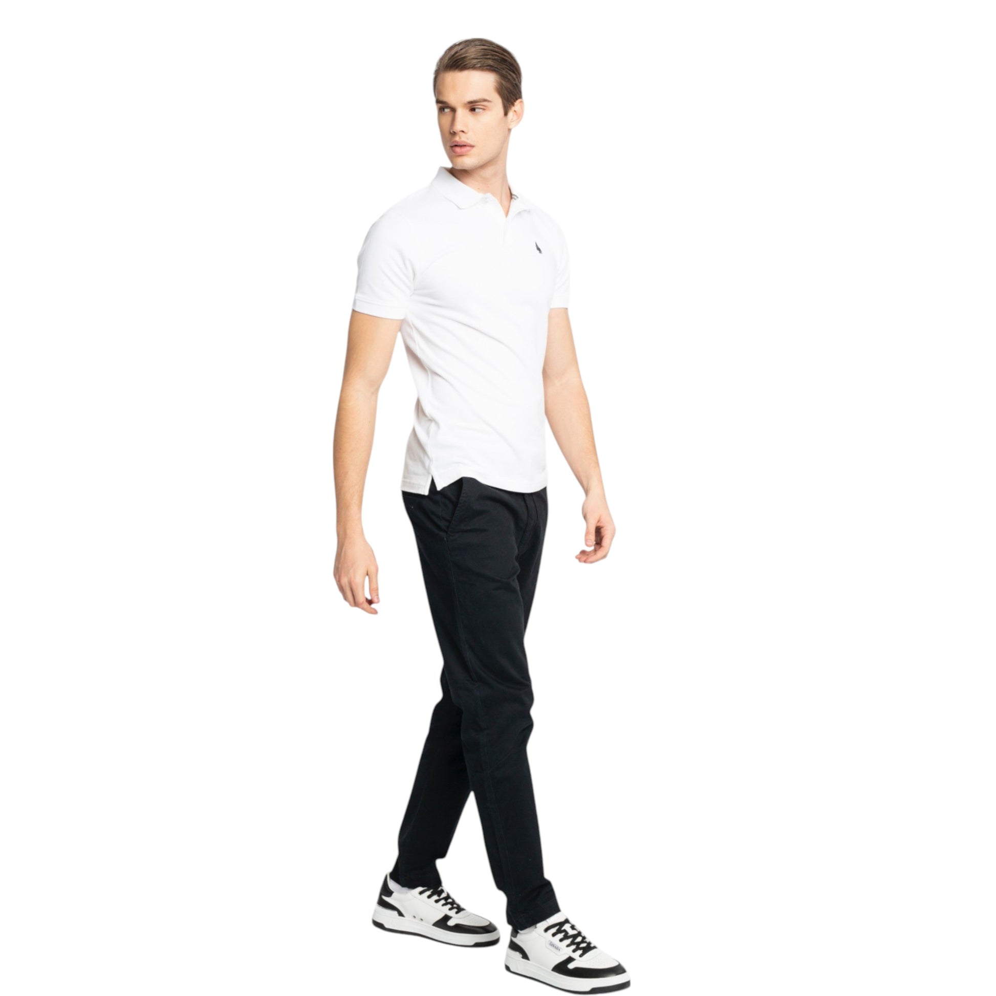Regular Fit Short Sleeves Polo in Cotton Piquet with 3D Embroidered Wing Gisada Polo