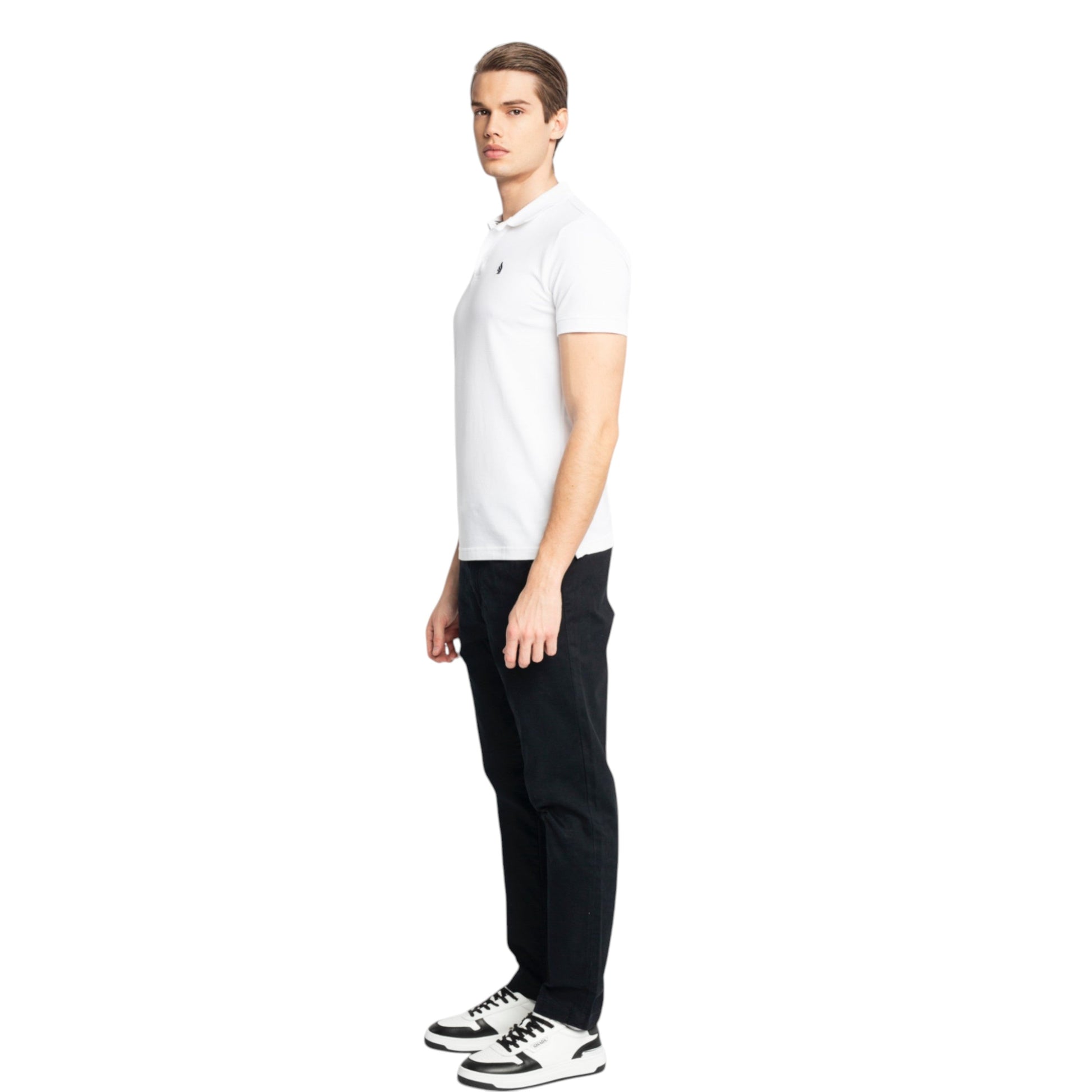 Regular Fit Short Sleeves Polo in Cotton Piquet with 3D Embroidered Wing Gisada Polo