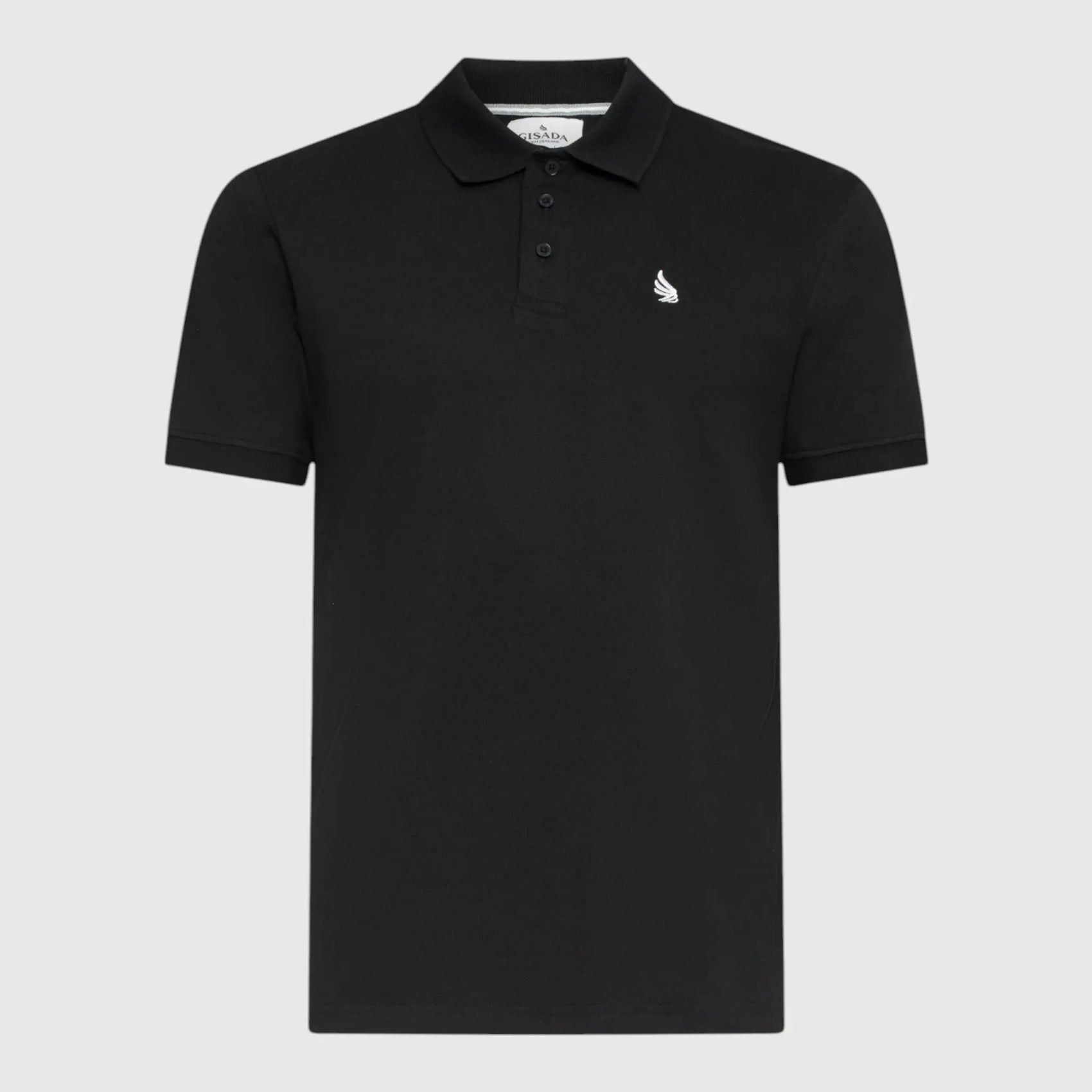 Regular Fit Short Sleeves Polo in Cotton Piquet with 3D Embroidered Wing - Gisada.com