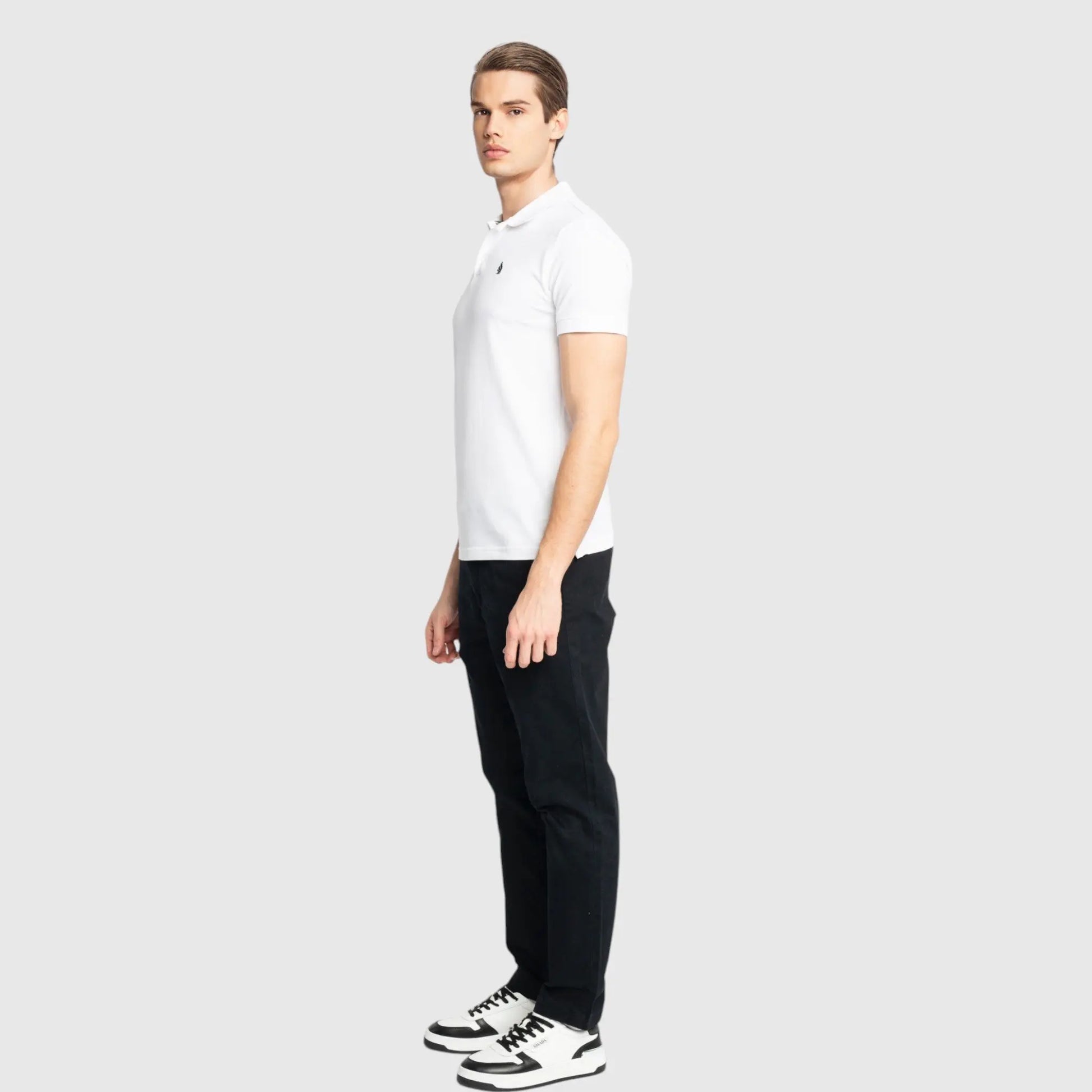 Regular Fit Short Sleeves Polo in Cotton Piquet with 3D Embroidered Wing Gisada Polo
