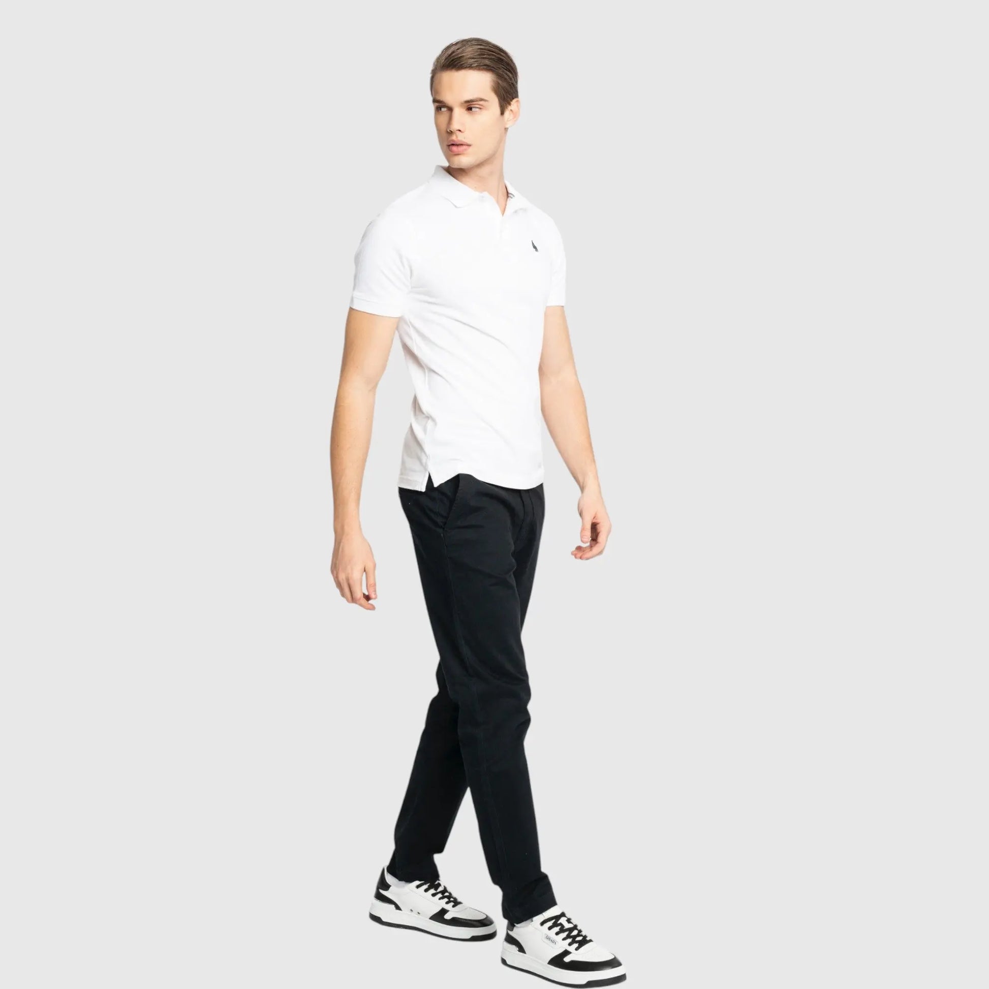 Regular Fit Short Sleeves Polo in Cotton Piquet with 3D Embroidered Wing Gisada Polo