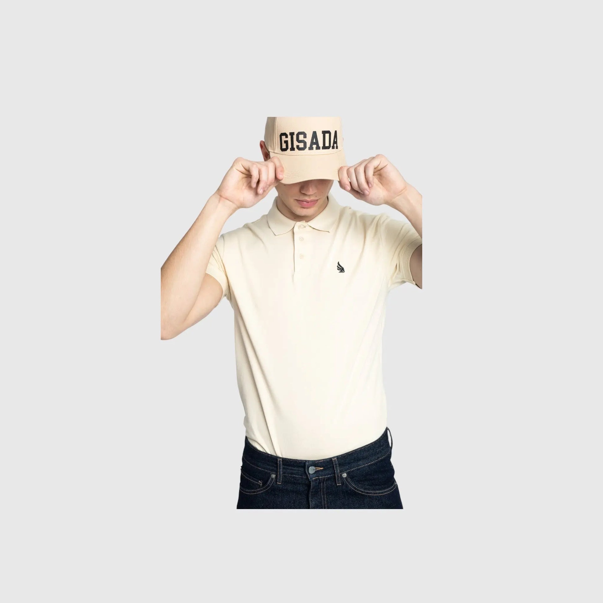 Regular Fit Short Sleeves Polo in Cotton Piquet with 3D Embroidered Wing Gisada Polo