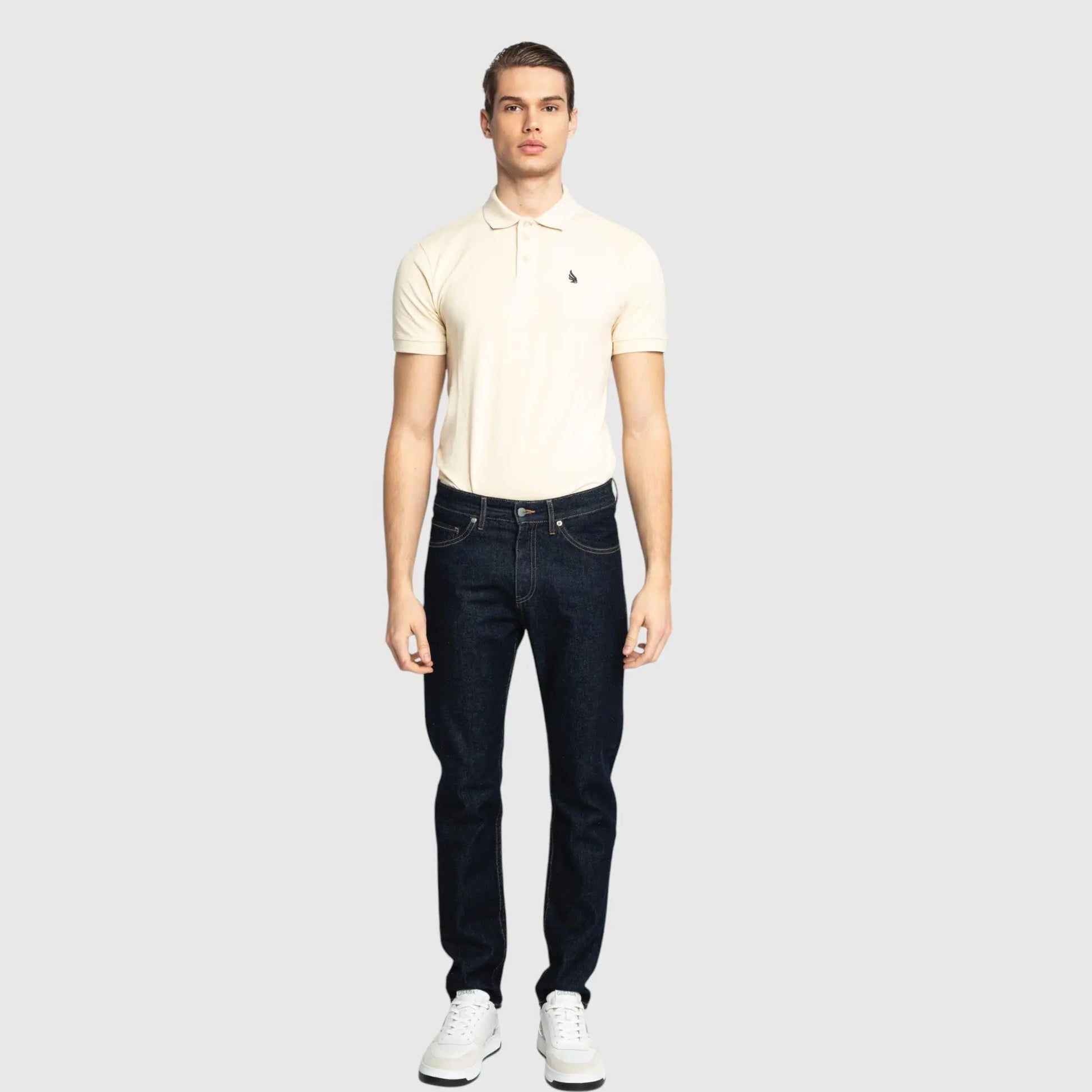 Regular Fit Short Sleeves Polo in Cotton Piquet with 3D Embroidered Wing Gisada Polo