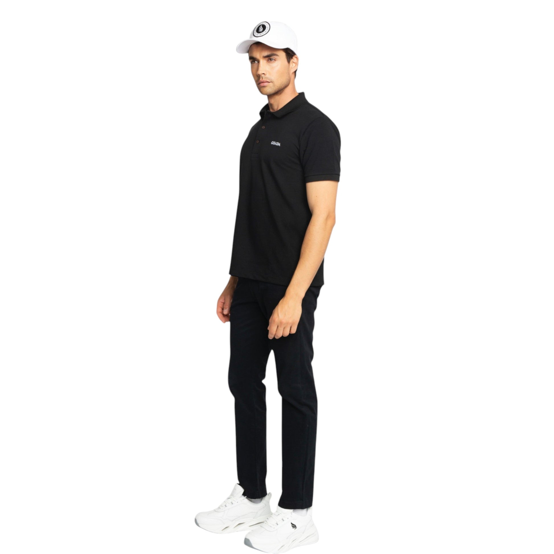 Regular Fit Short Sleeves Polo in Luxe Interlock Piquet with Embroidery Gisada Logo Gisada Polo