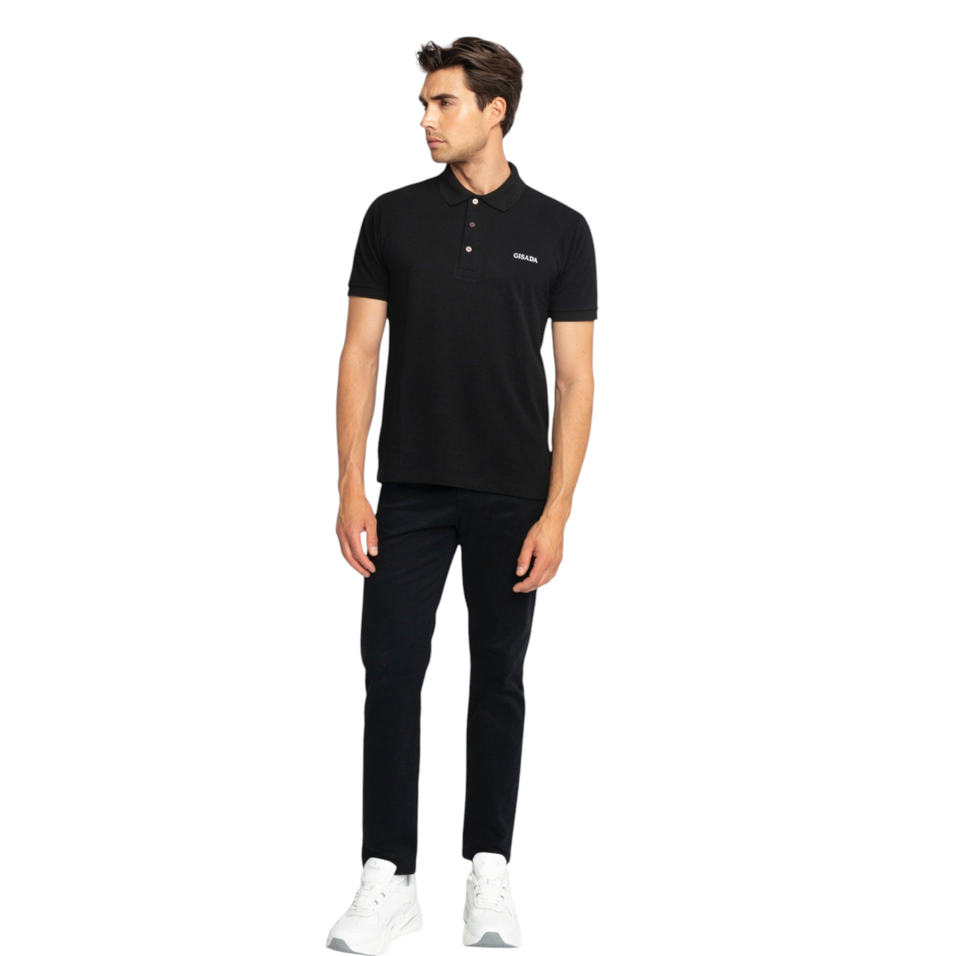 Regular Fit Short Sleeves Polo in Luxe Interlock Piquet with Embroidery Gisada Logo Gisada Polo