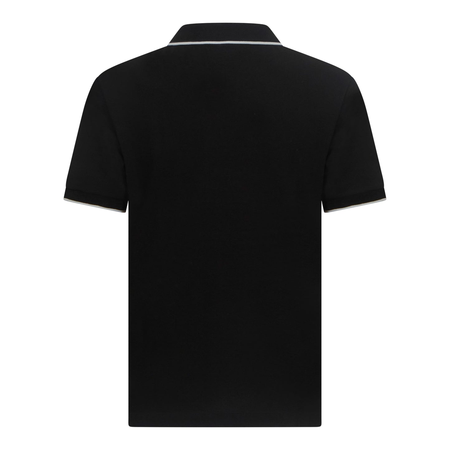 Luxury black regular fit polo shirt in breathable cotton piqué