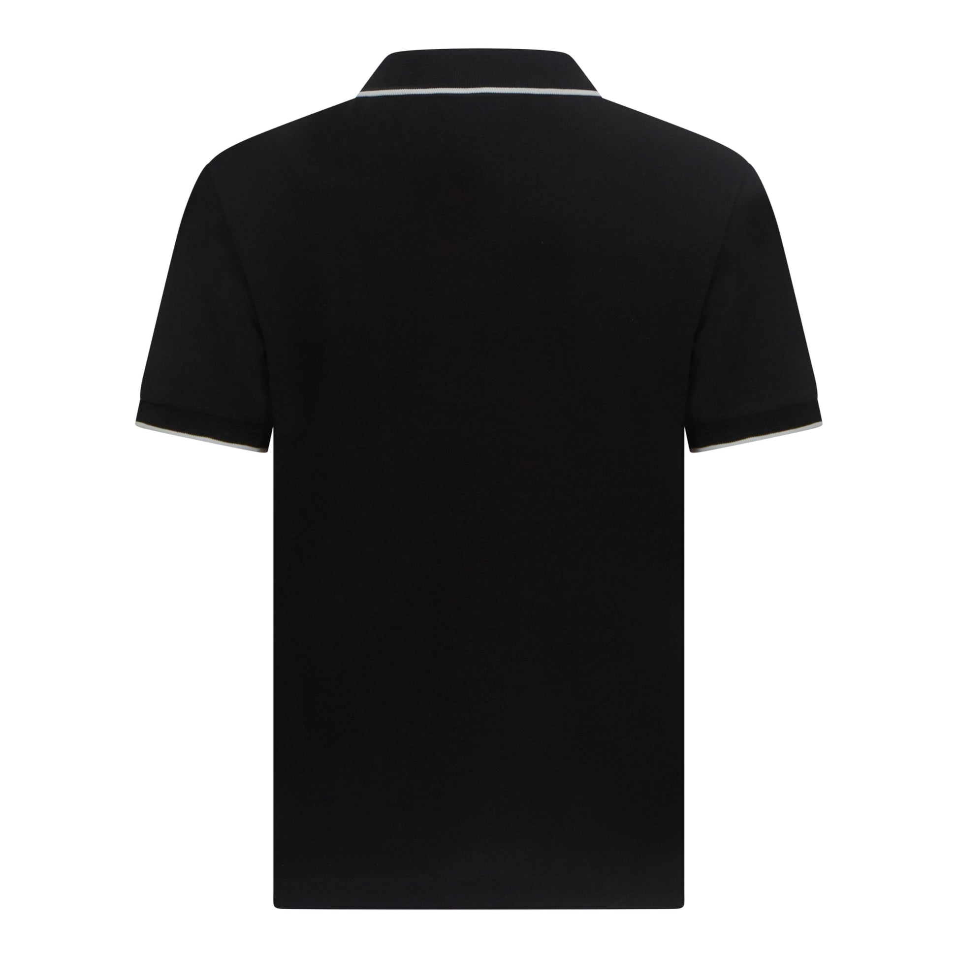 Luxury black regular fit polo shirt in breathable cotton piqué