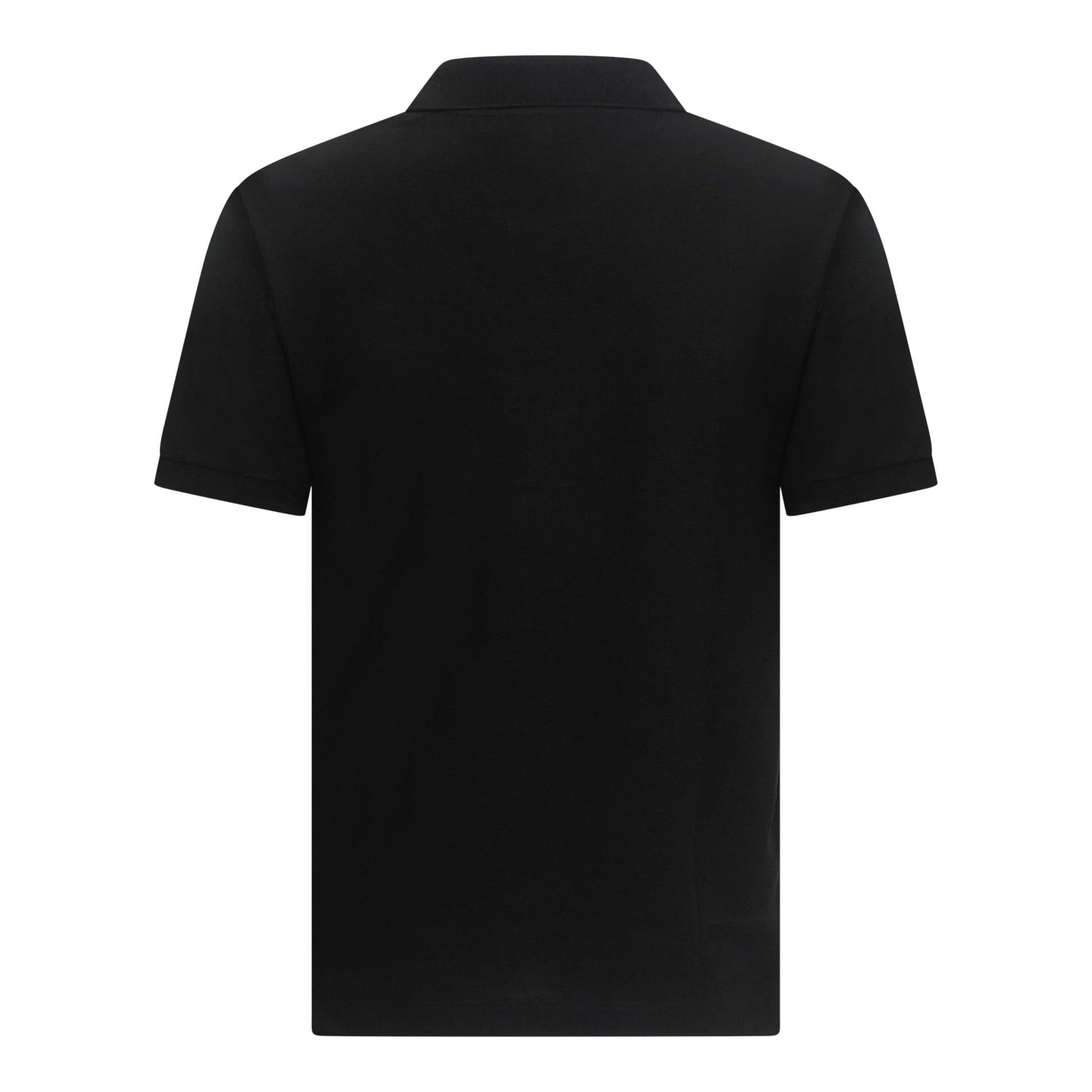 Back view of black premium Gisada short-sleeved polo