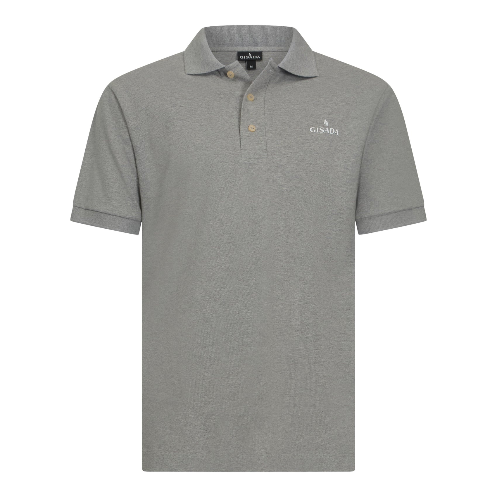 Grey Gisada cotton polo shirt with embossed chest logo