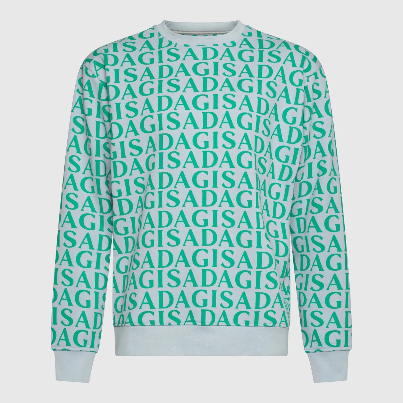 Regular Fit Sweatshirt in Midweight Cotton with Allover Print Gisada Sweatshirt