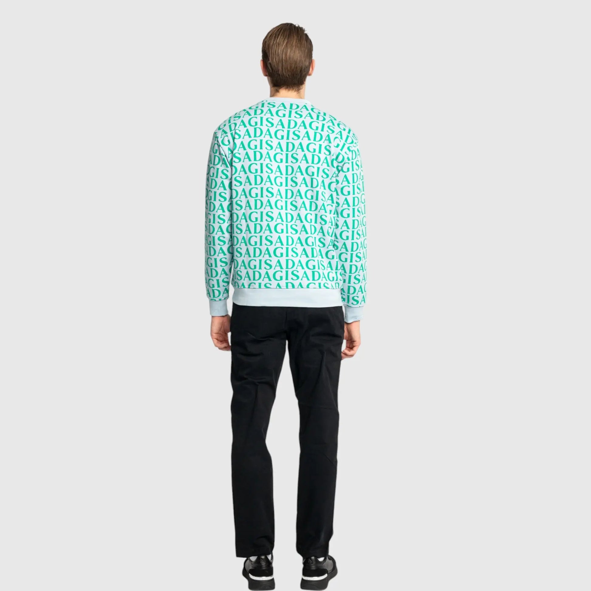 Regular Fit Sweatshirt in Midweight Cotton with Allover Print Gisada Sweatshirt