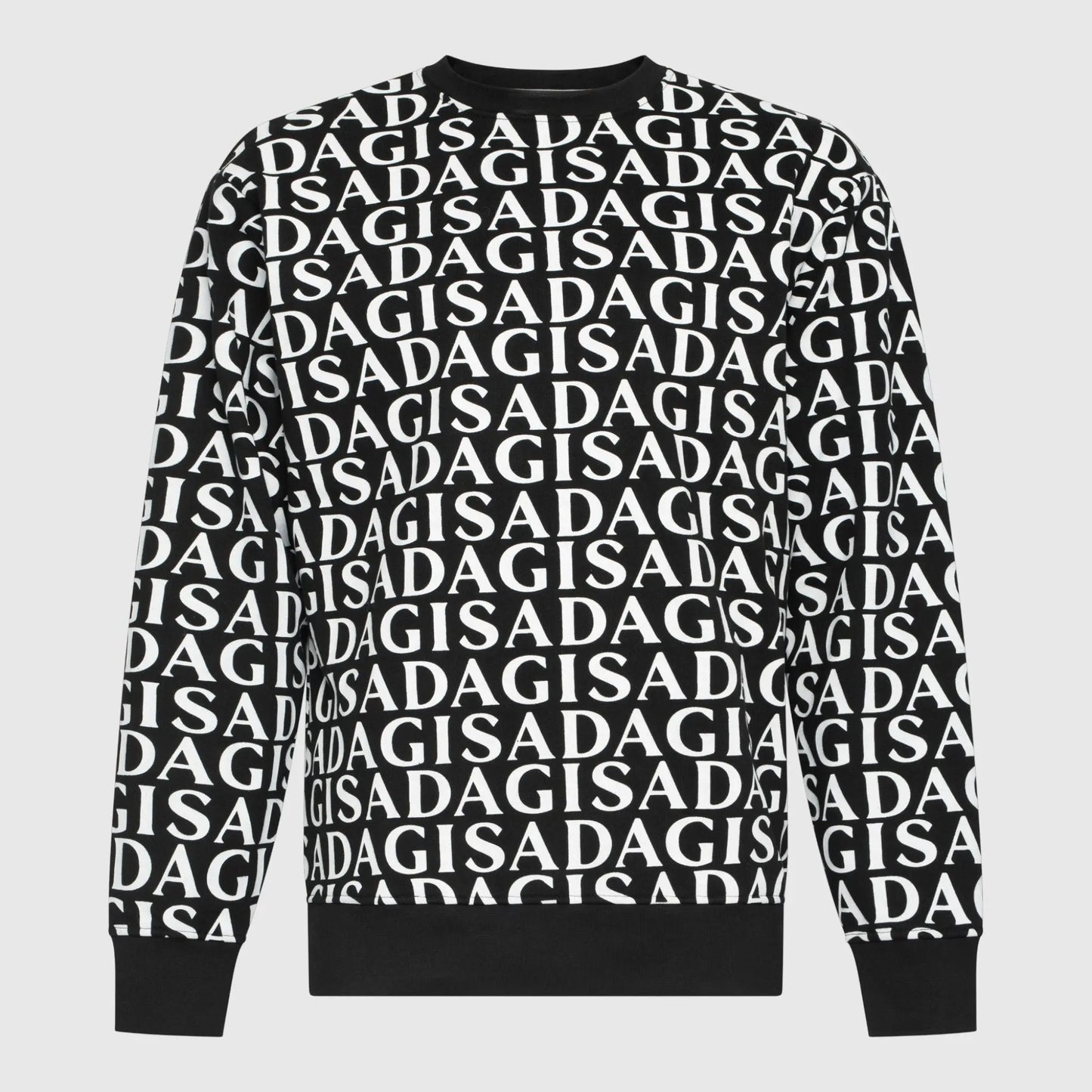 Regular Fit Sweatshirt in Midweight Cotton with Allover Print Gisada Sweatshirt