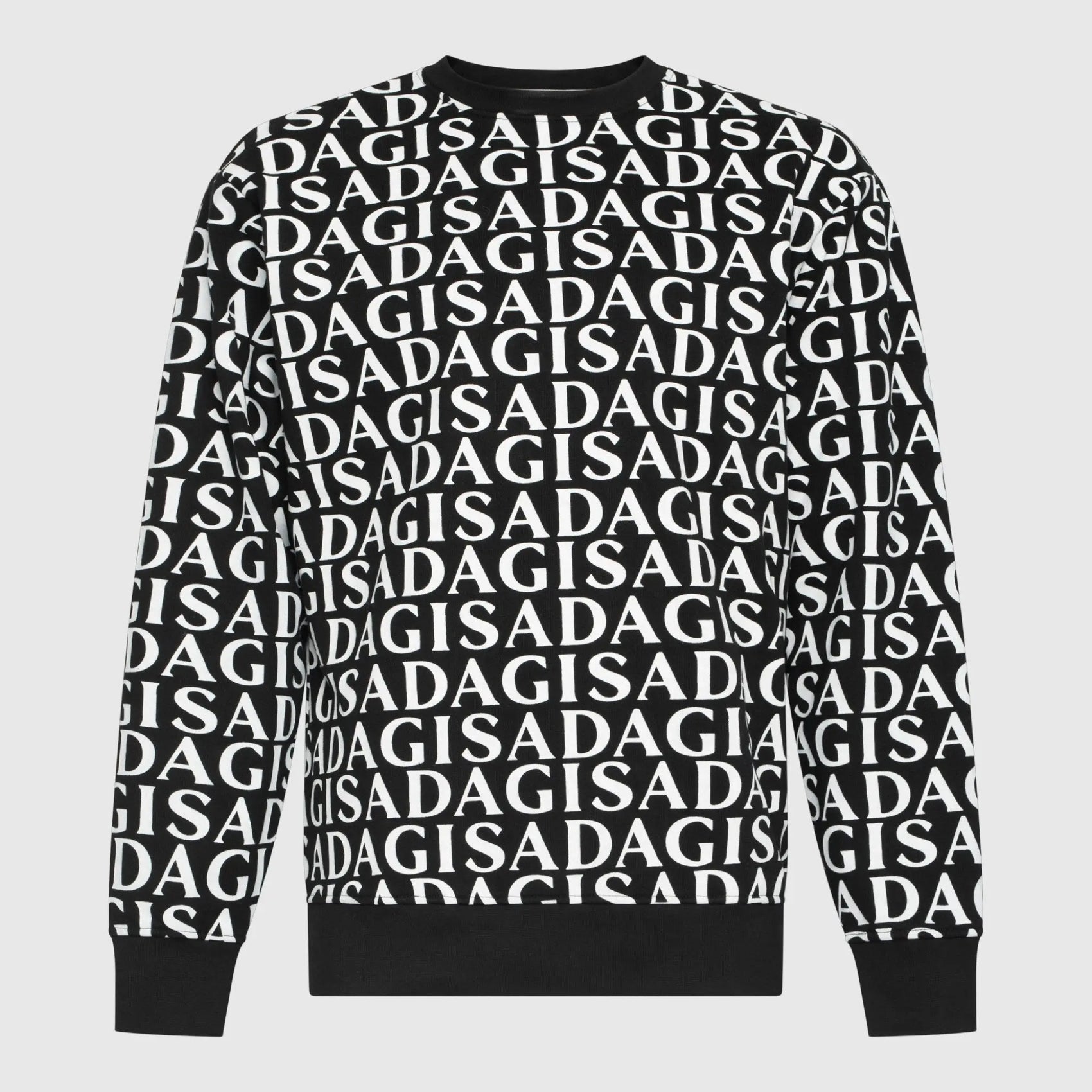 Regular Fit Sweatshirt in Midweight Cotton with Allover Print Gisada Sweatshirt