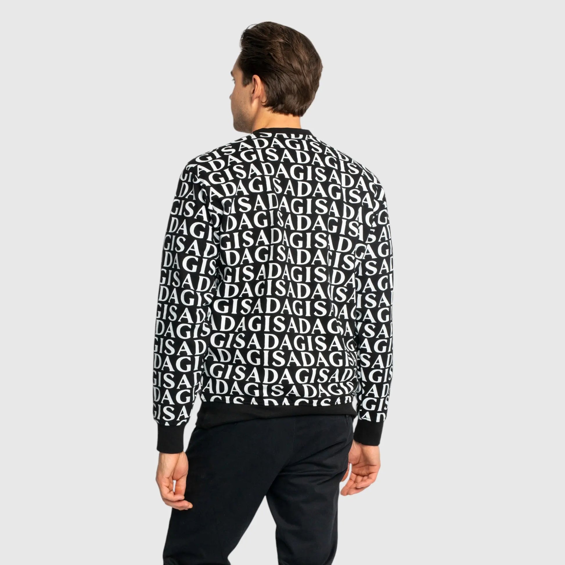 Regular Fit Sweatshirt in Midweight Cotton with Allover Print Gisada Sweatshirt