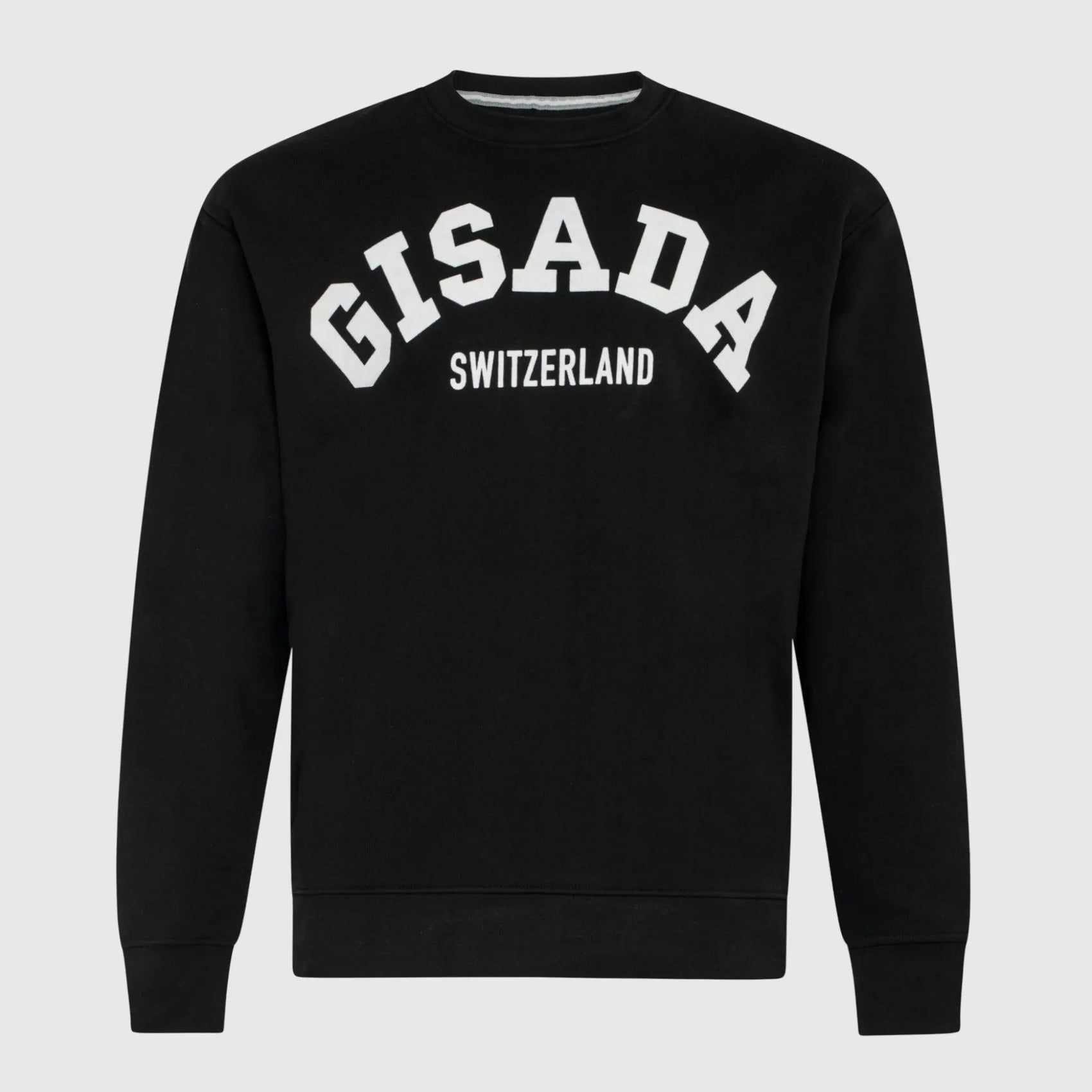 Regular Fit Sweatshirt in Midweight Cotton with Flock Print Gisada Sweatshirt