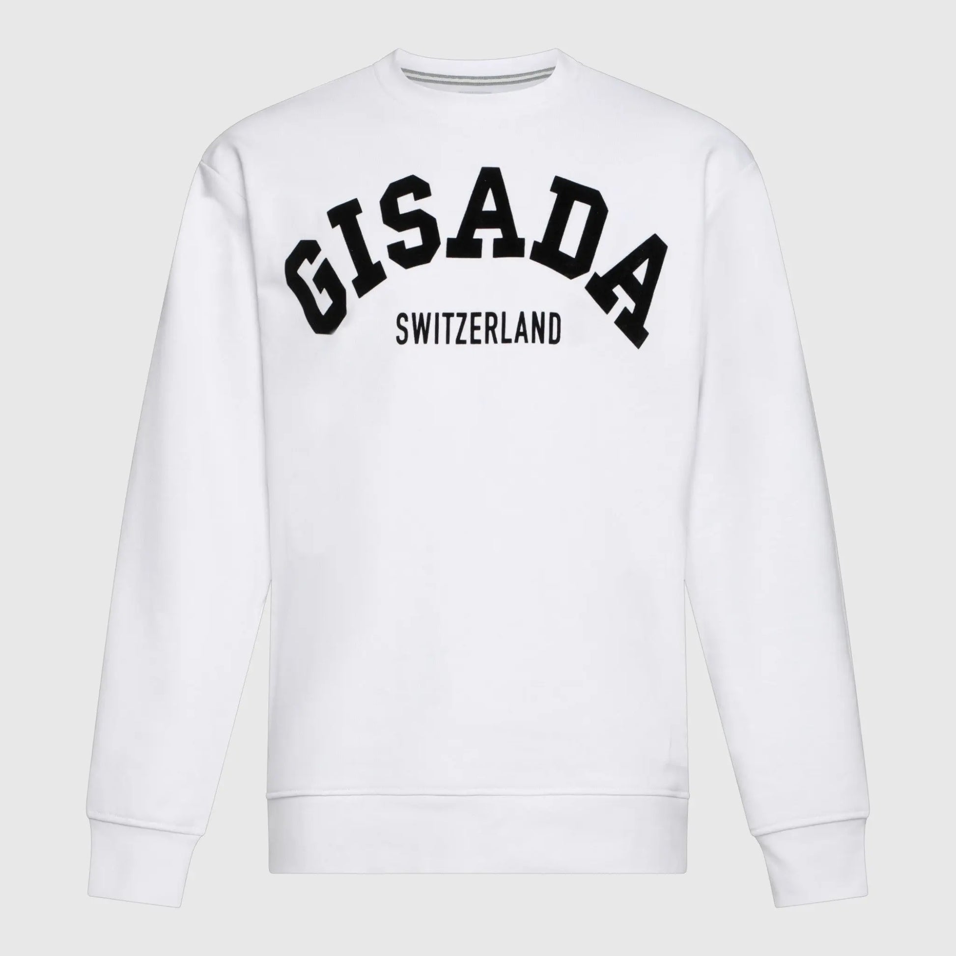 Regular Fit Sweatshirt in Midweight Cotton with Flock Print Gisada Sweatshirt