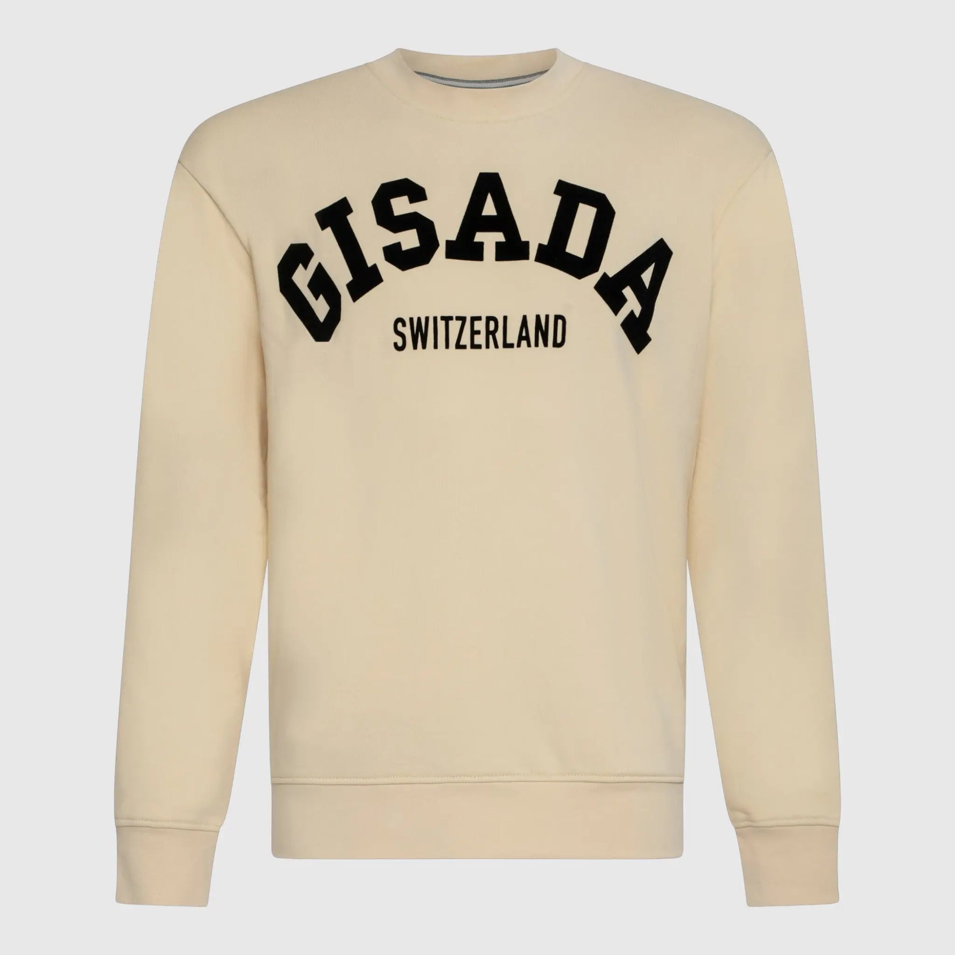 Regular Fit Sweatshirt in Midweight Cotton with Flock Print Gisada Sweatshirt
