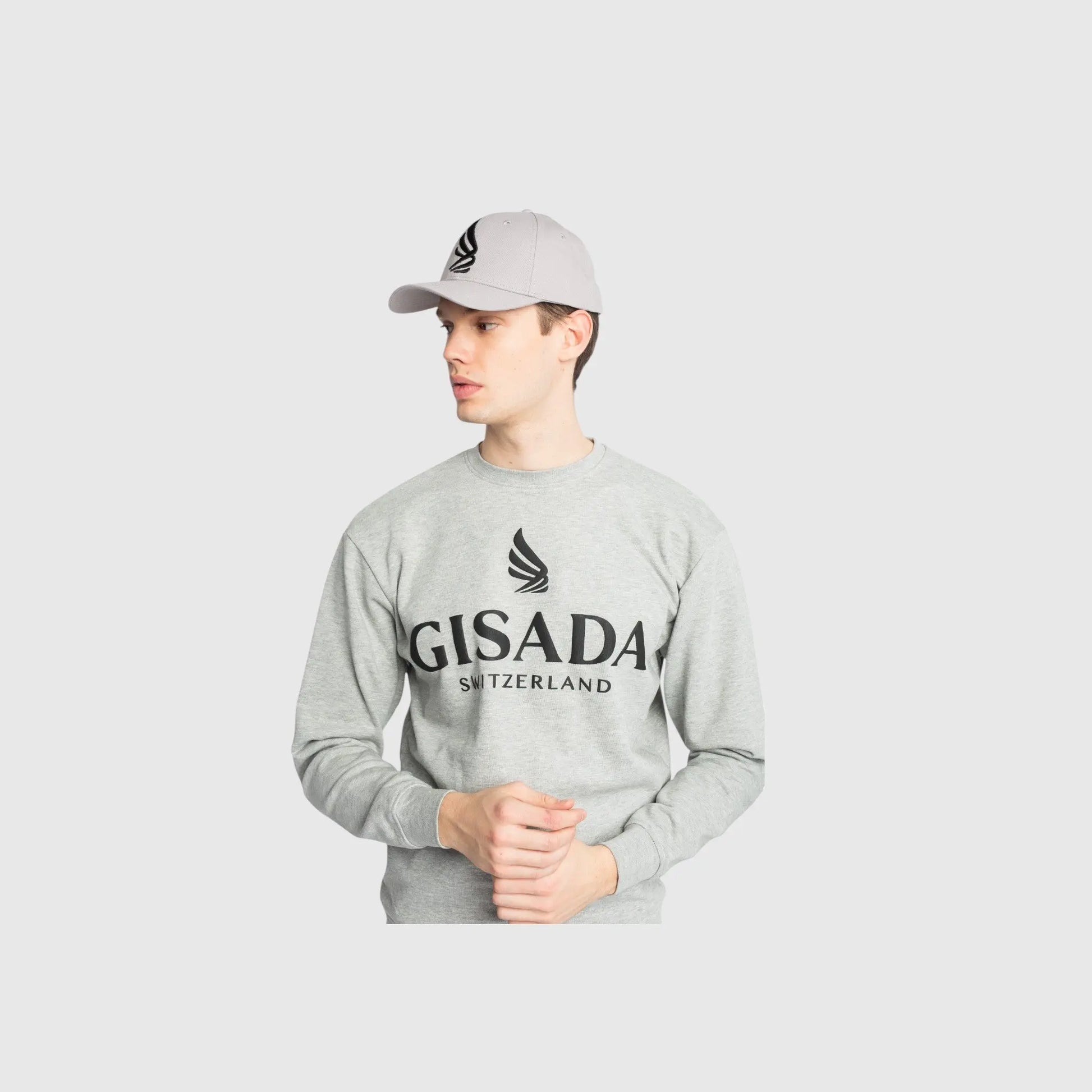 Regular Fit Sweatshirt in Midweight Cotton with Logo Puff Print Gisada Sweatshirt