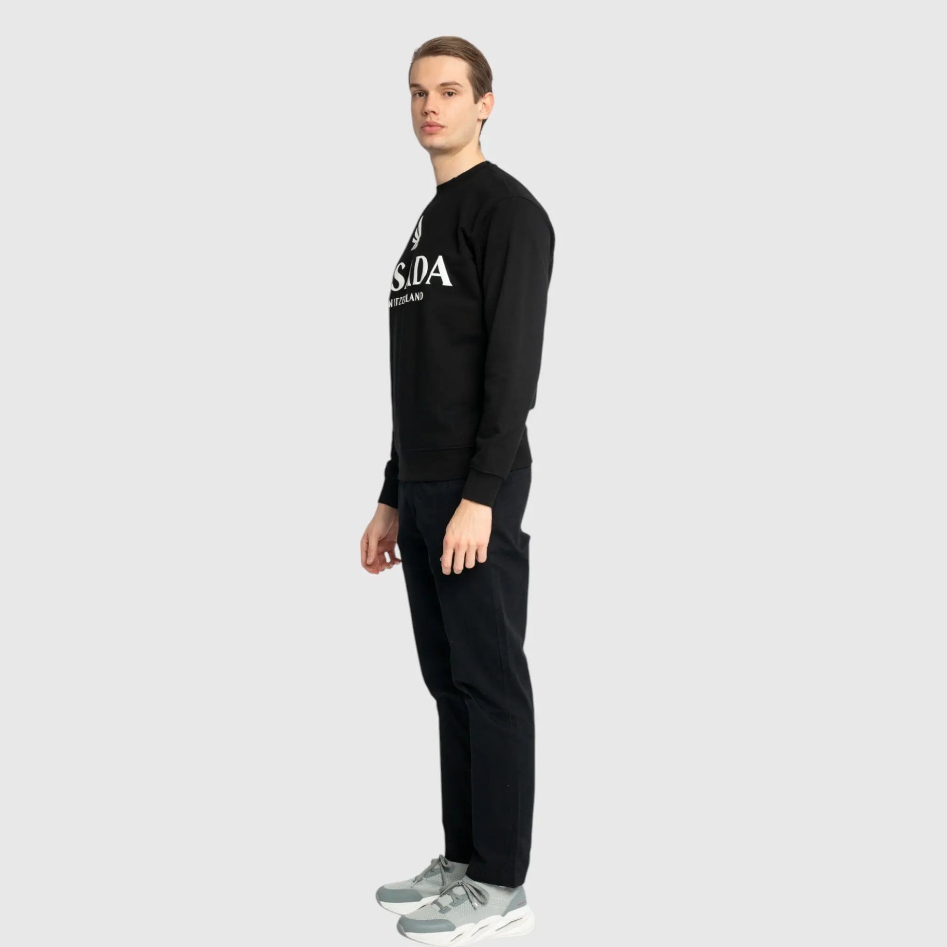 Regular Fit Sweatshirt in Midweight Cotton with Logo Puff Print Gisada Sweatshirt