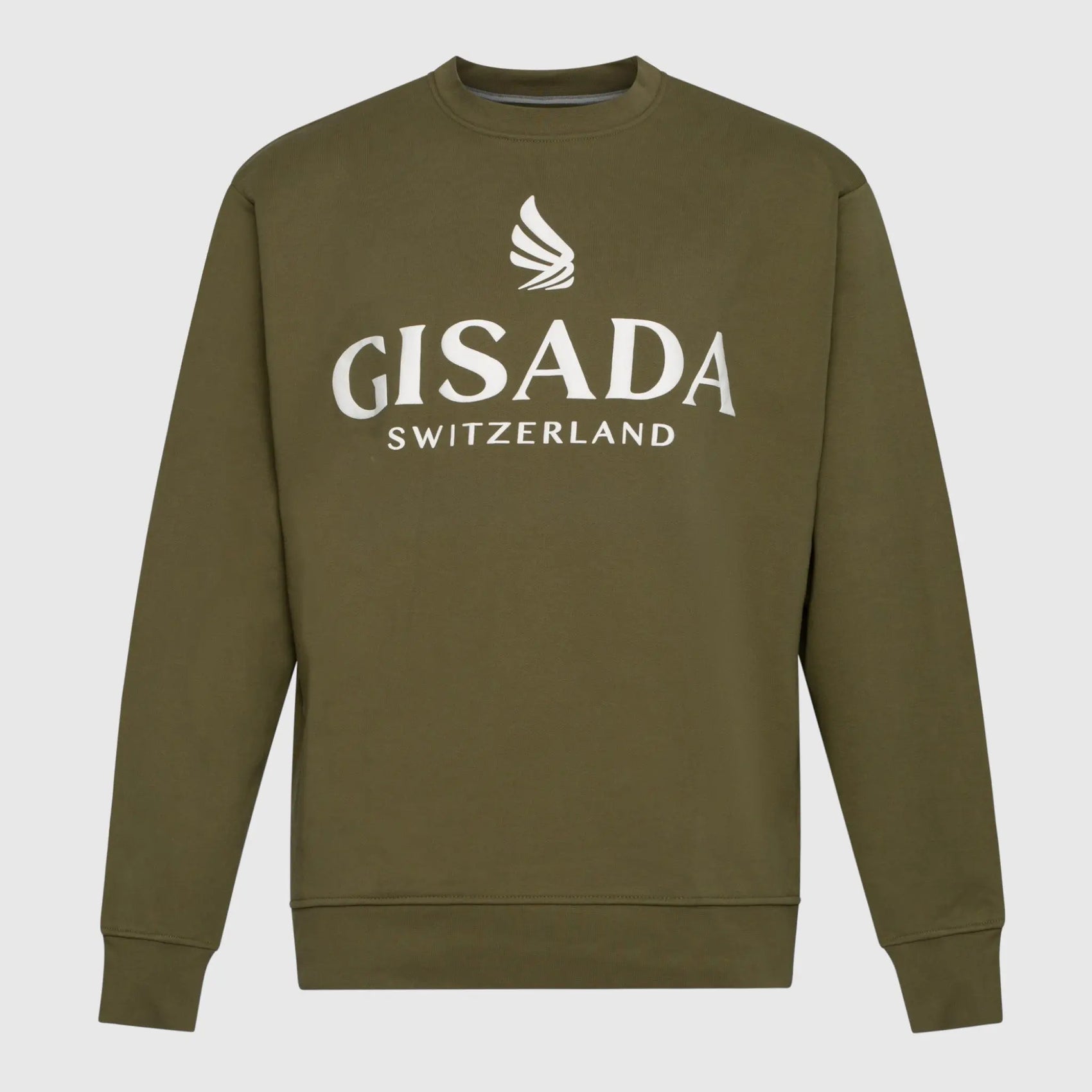 Regular Fit Sweatshirt in Midweight Cotton with Logo Puff Print Gisada Sweatshirt