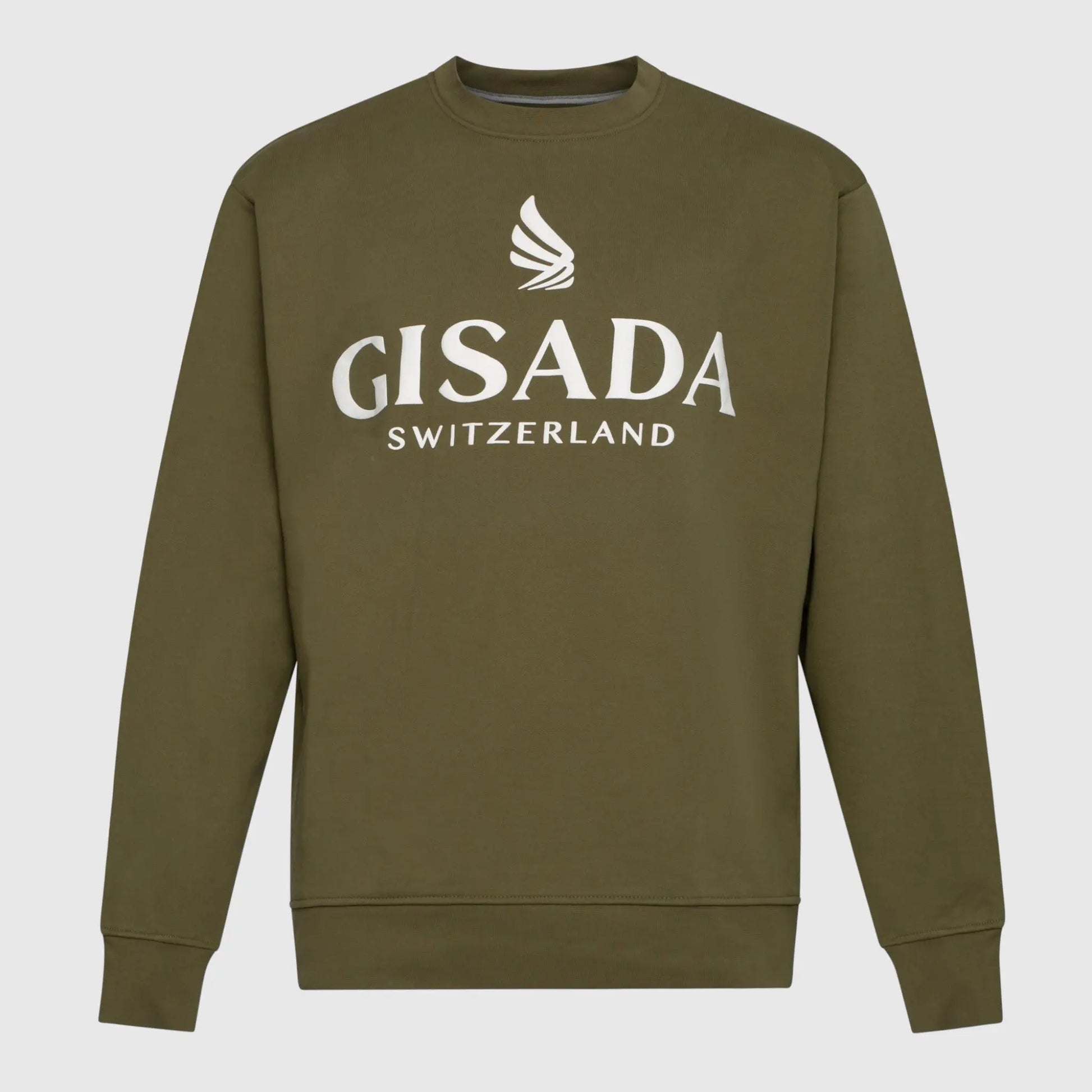Regular Fit Sweatshirt in Midweight Cotton with Logo Puff Print Gisada Sweatshirt