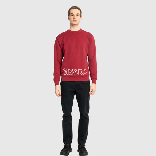 Regular Fit Sweatshirt in Midweight Cotton with Puff Print Gisada Sweatshirt