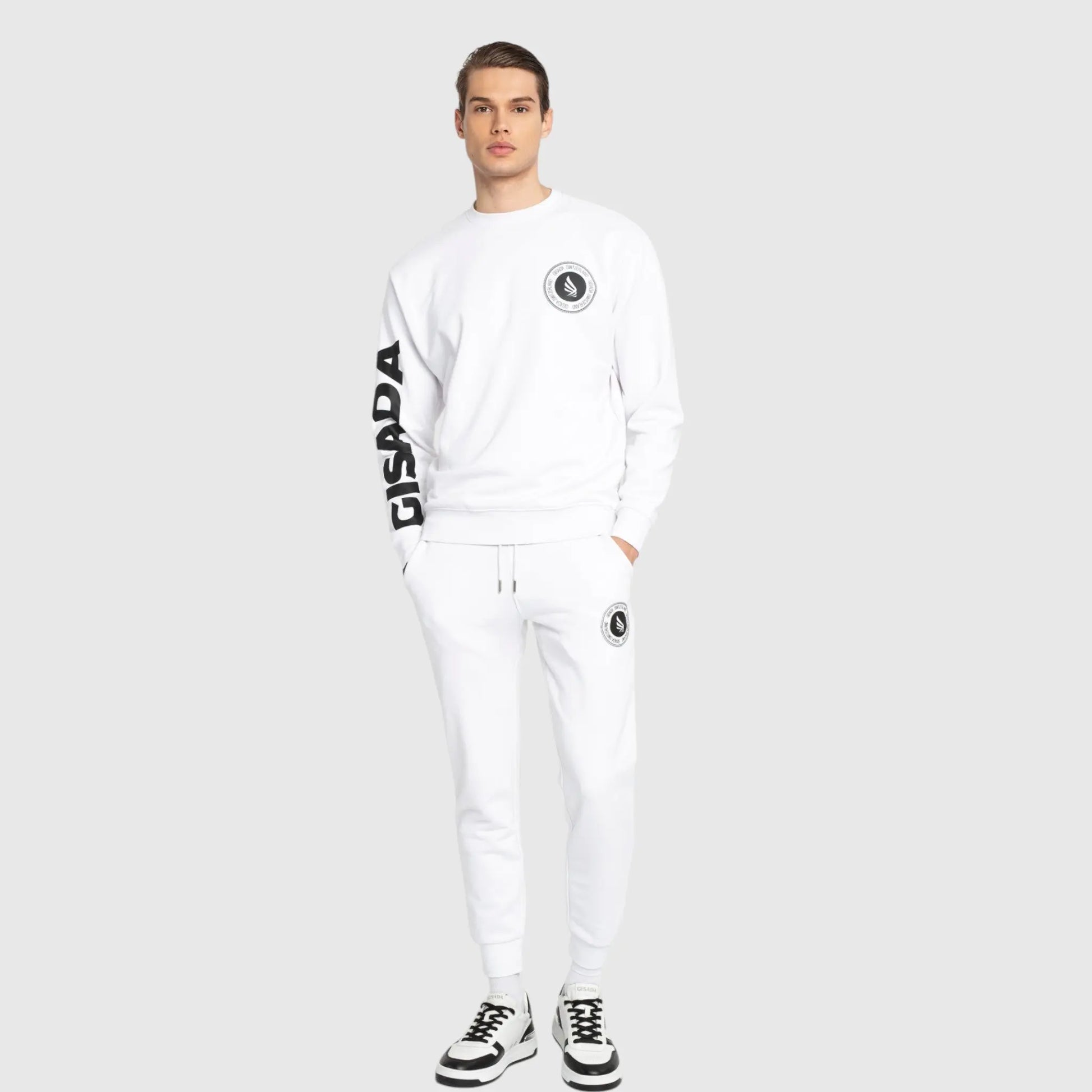 Regular Fit Sweatshirt in Midweight Cotton with Silicon Print Gisada Sweatshirt