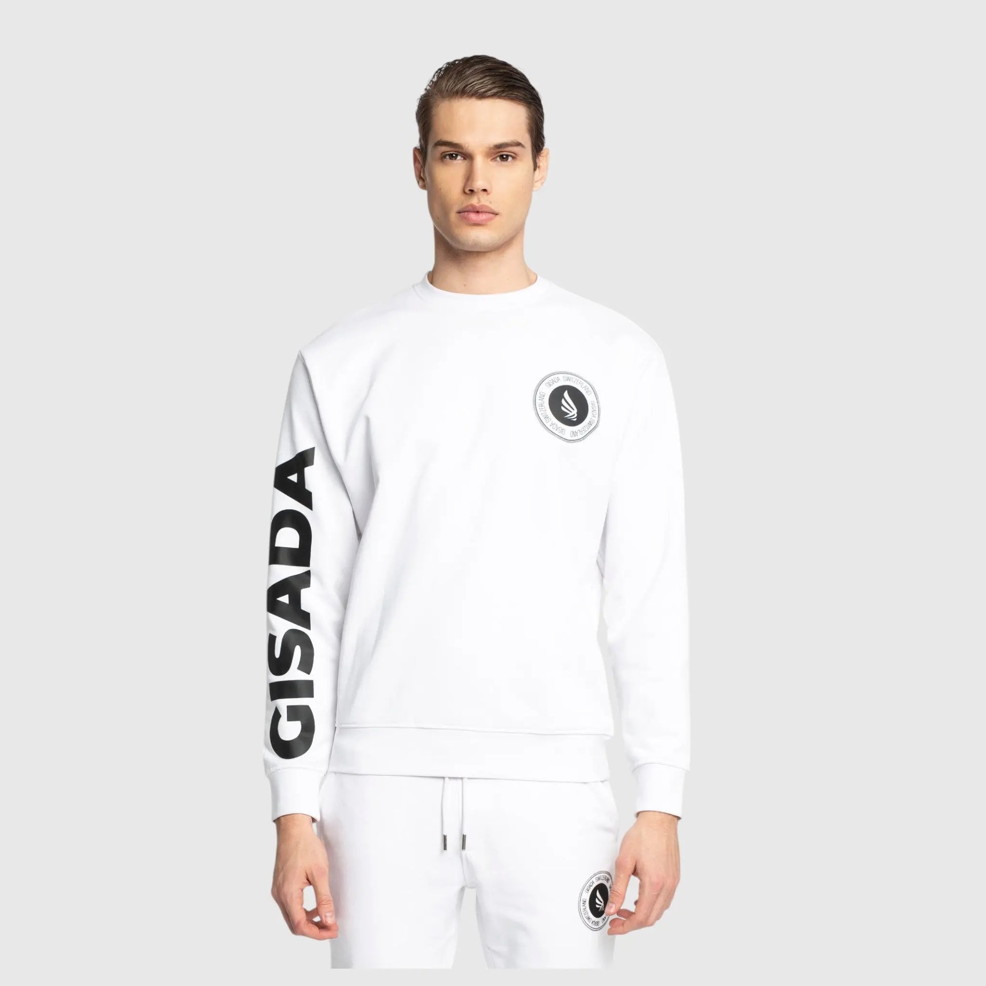 Regular Fit Sweatshirt in Midweight Cotton with Silicon Print Gisada Sweatshirt