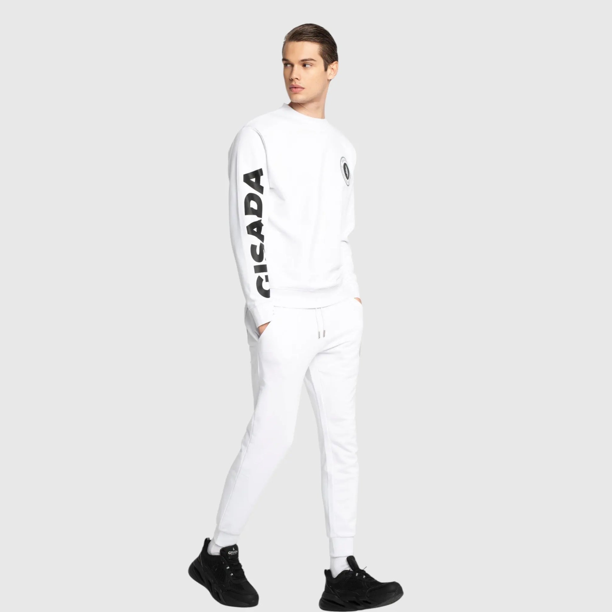 Regular Fit Sweatshirt in Midweight Cotton with Silicon Print Gisada Sweatshirt