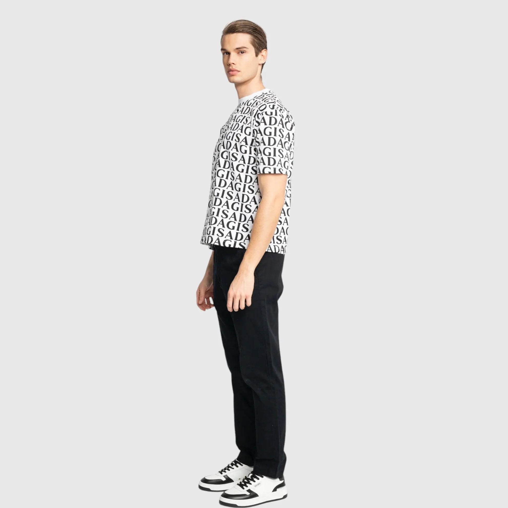 Regular Fit T-Shirt in Jersey Cotton Allover Print - Gisada.com