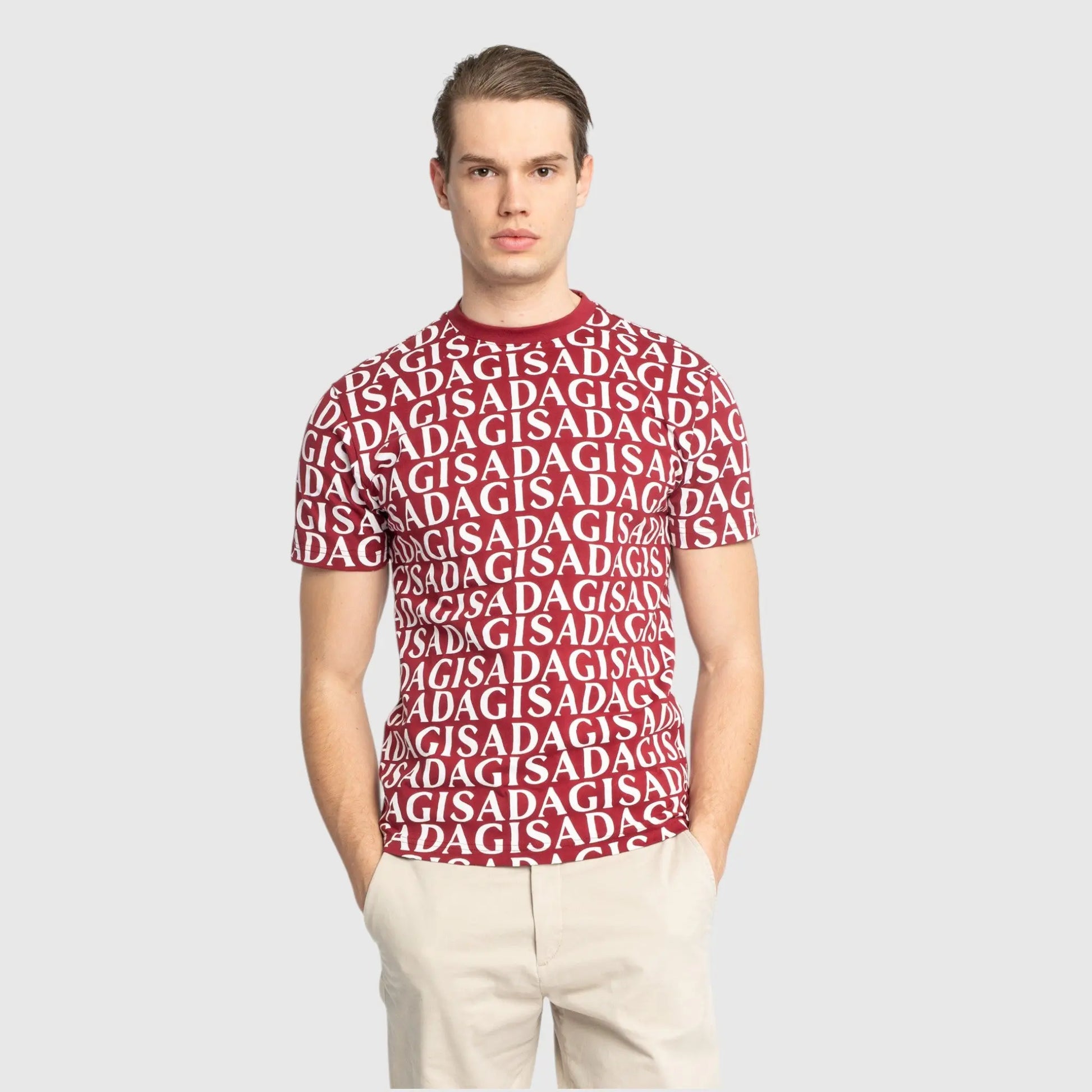 Regular Fit T-Shirt in Jersey Cotton Allover Print - Gisada.com
