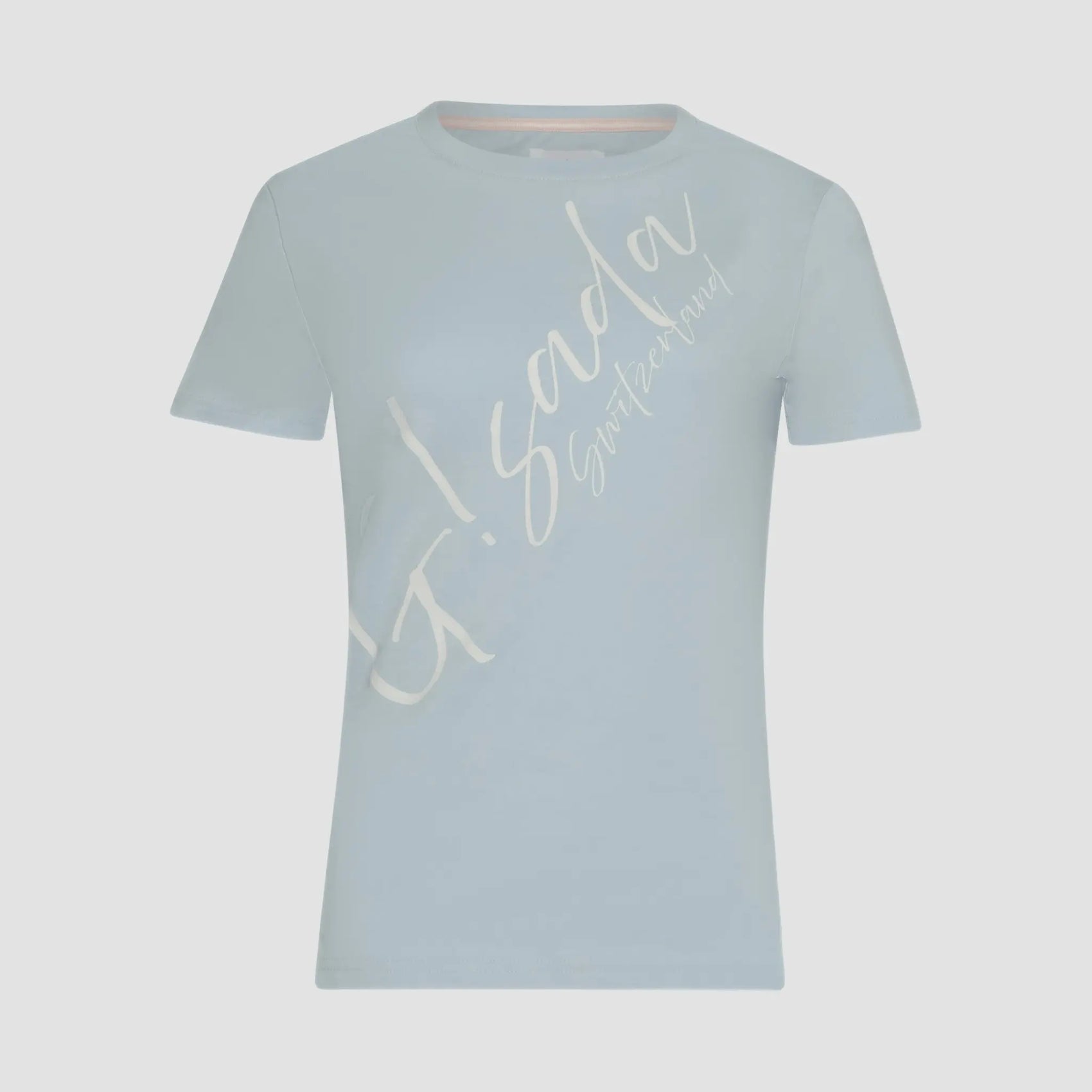 Regular Fit T-Shirt in Jersey Cotton with Cursive Silicon Print - Gisada.com