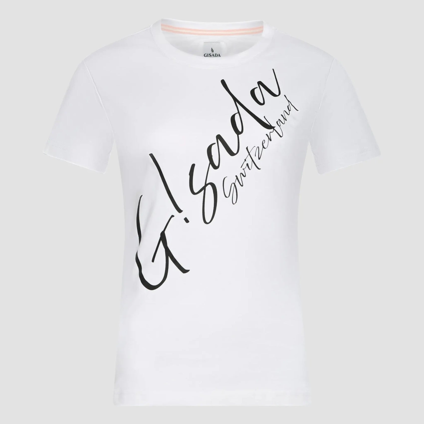 Regular Fit T-Shirt in Jersey Cotton with Cursive Silicon Print - Gisada.com