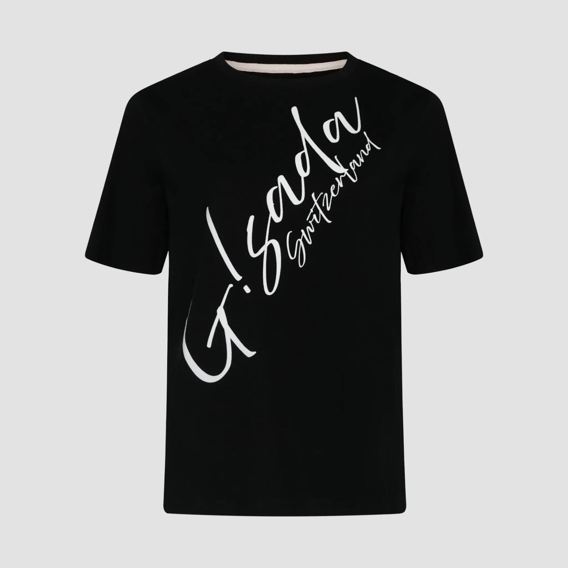 Regular Fit T-Shirt in Jersey Cotton with Cursive Silicon Print - Gisada.com