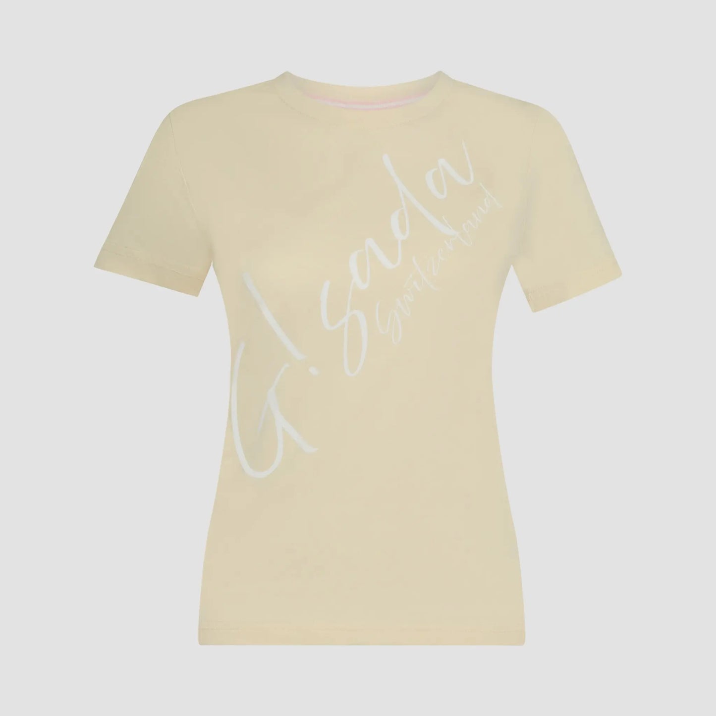 Regular Fit T-Shirt in Jersey Cotton with Cursive Silicon Print - Gisada.com