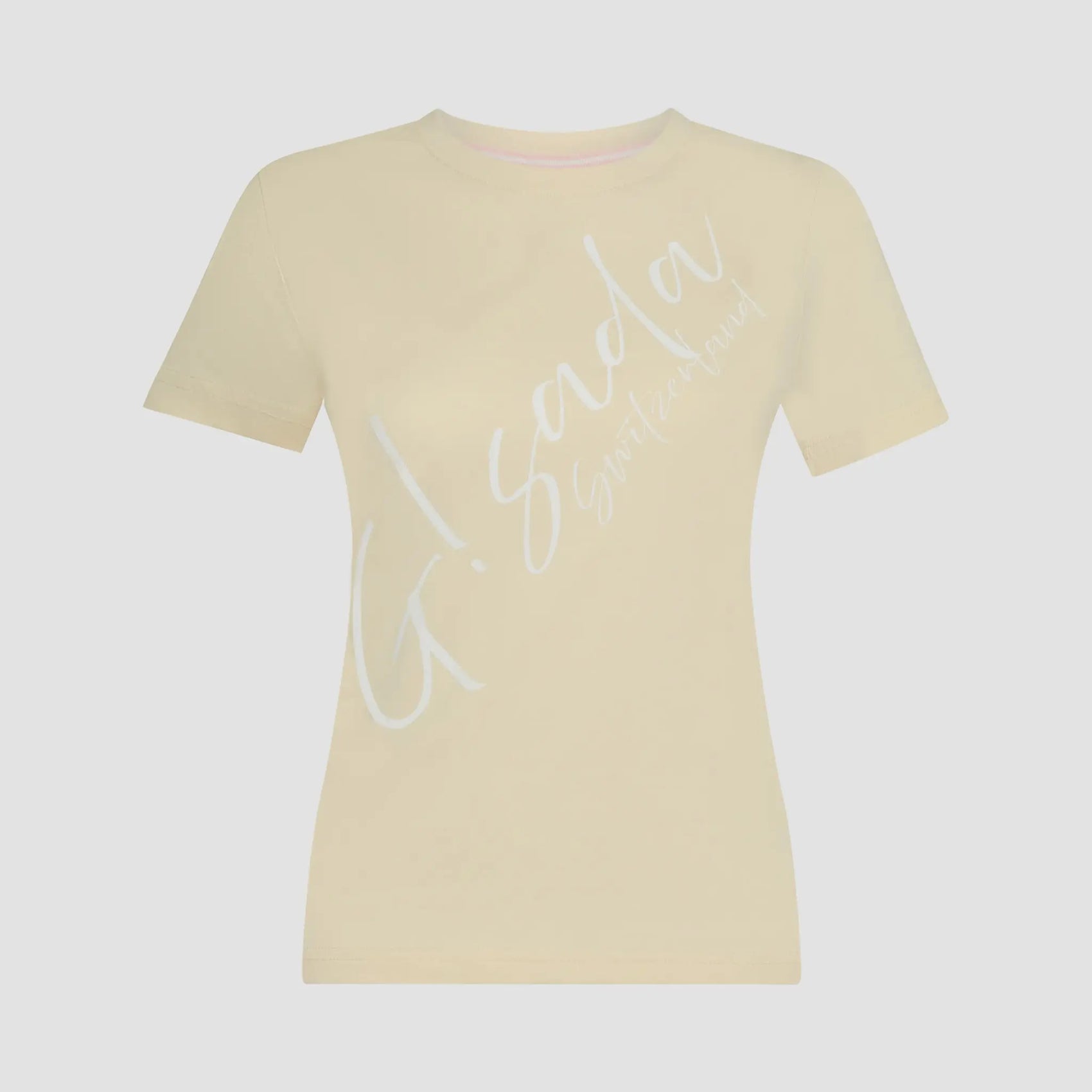 Regular Fit T-Shirt in Jersey Cotton with Cursive Silicon Print - Gisada.com