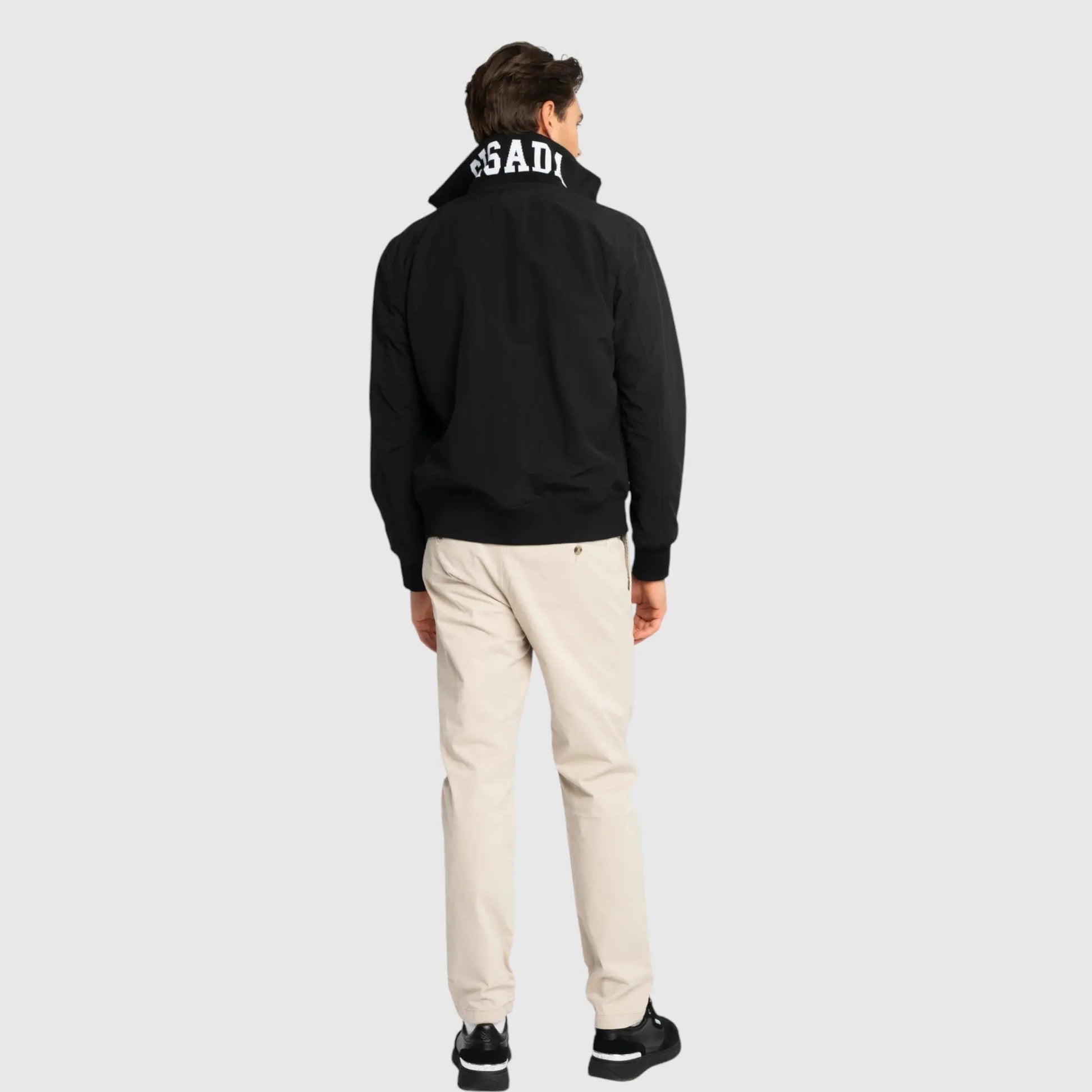 Regular Fit Windbreaker in Nylon with Collar Print and Wing on Front - Gisada.com