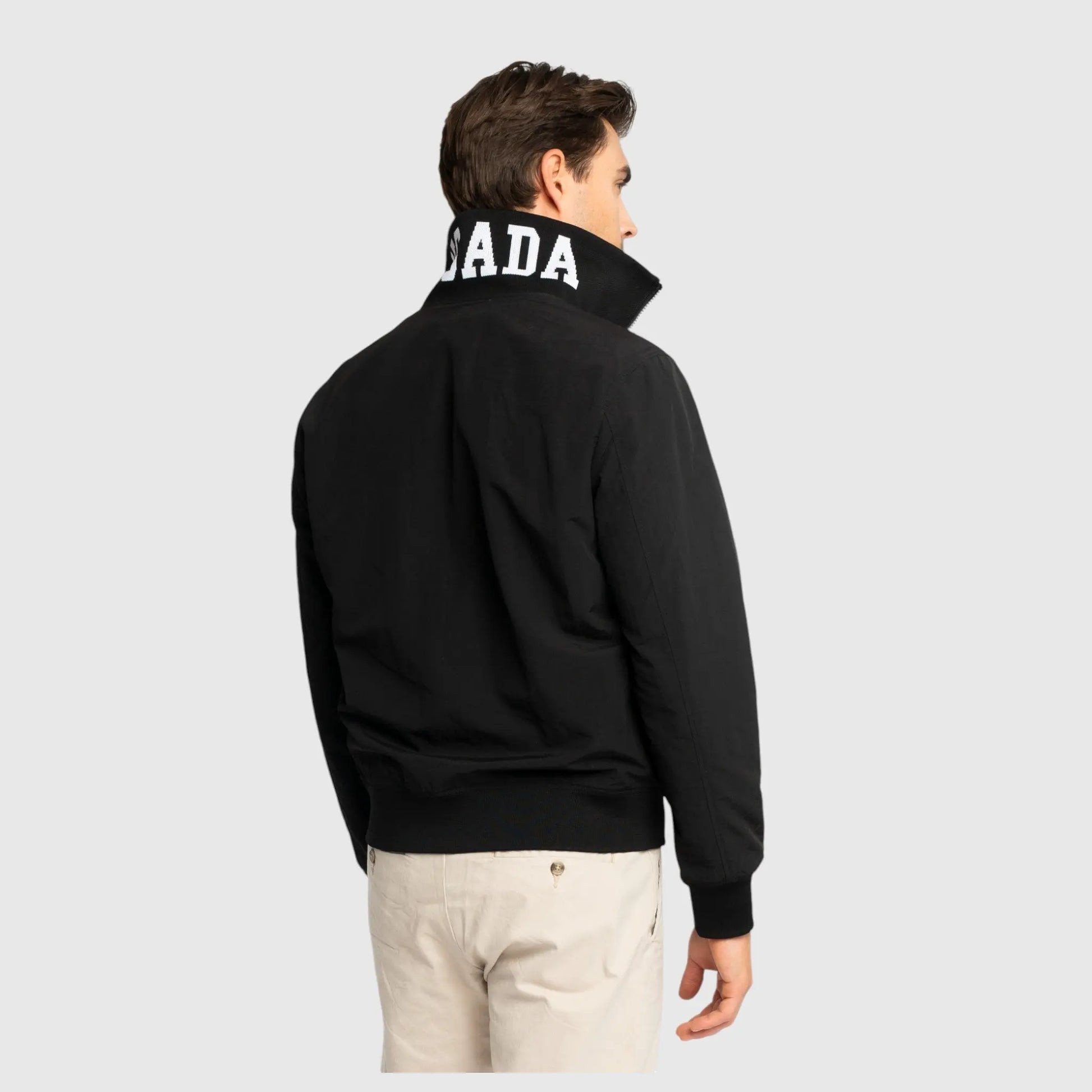Regular Fit Windbreaker in Nylon with Collar Print and Wing on Front - Gisada.com