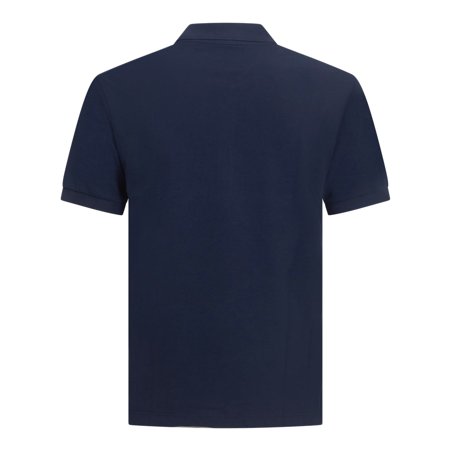 Back view of regular-fit navy polo shirt by Gisada