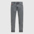 Slim-fit snow grey denim jeans with rolled cuff and Gisada branding
