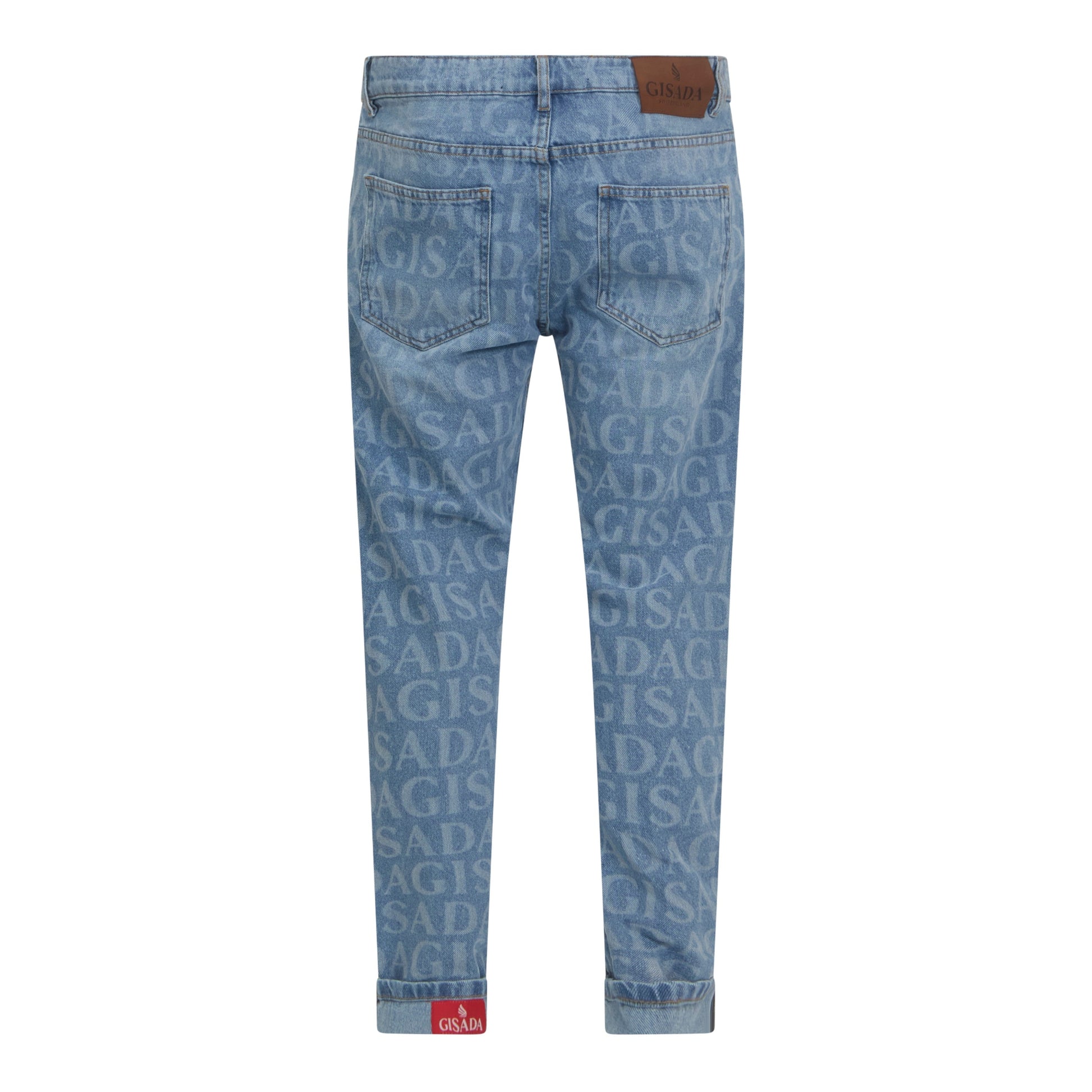Designer Snow-Blue Jeans with Gisada Logo – Back View