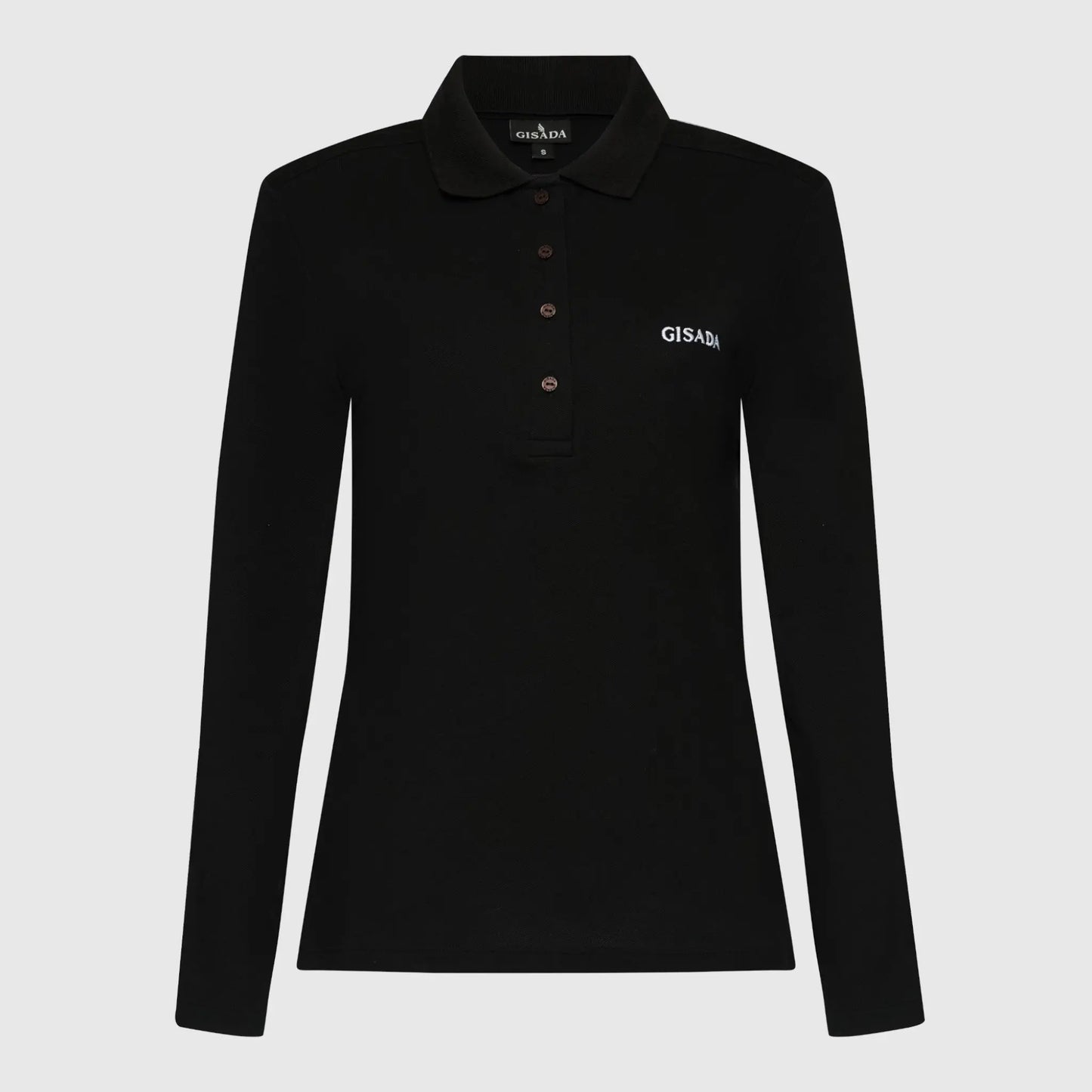 Slim Fit Long Sleeves Polo in Interlock Piquet with Embroidery Gisada Logo Gisada Polo