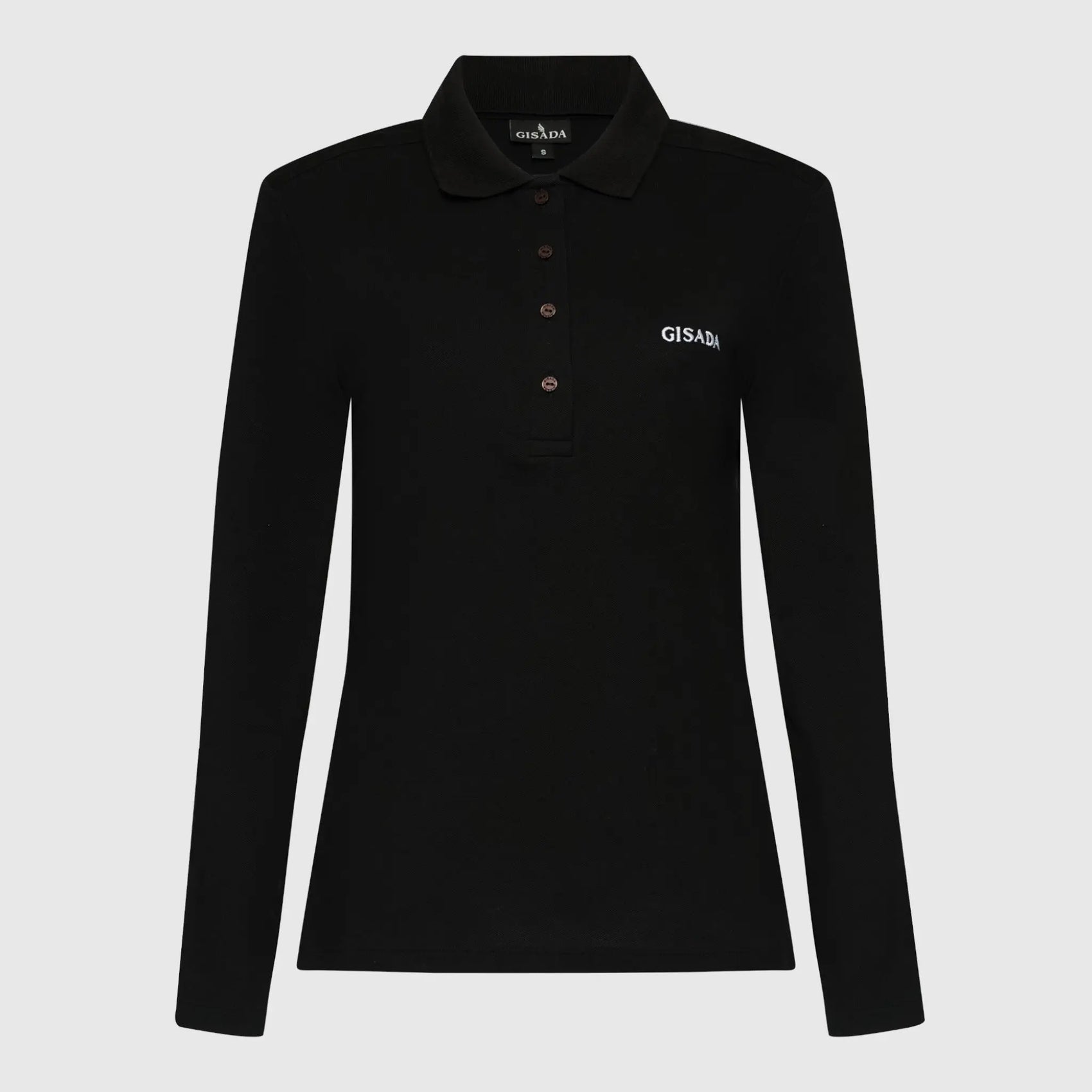Slim Fit Long Sleeves Polo in Interlock Piquet with Embroidery Gisada Logo Gisada Polo