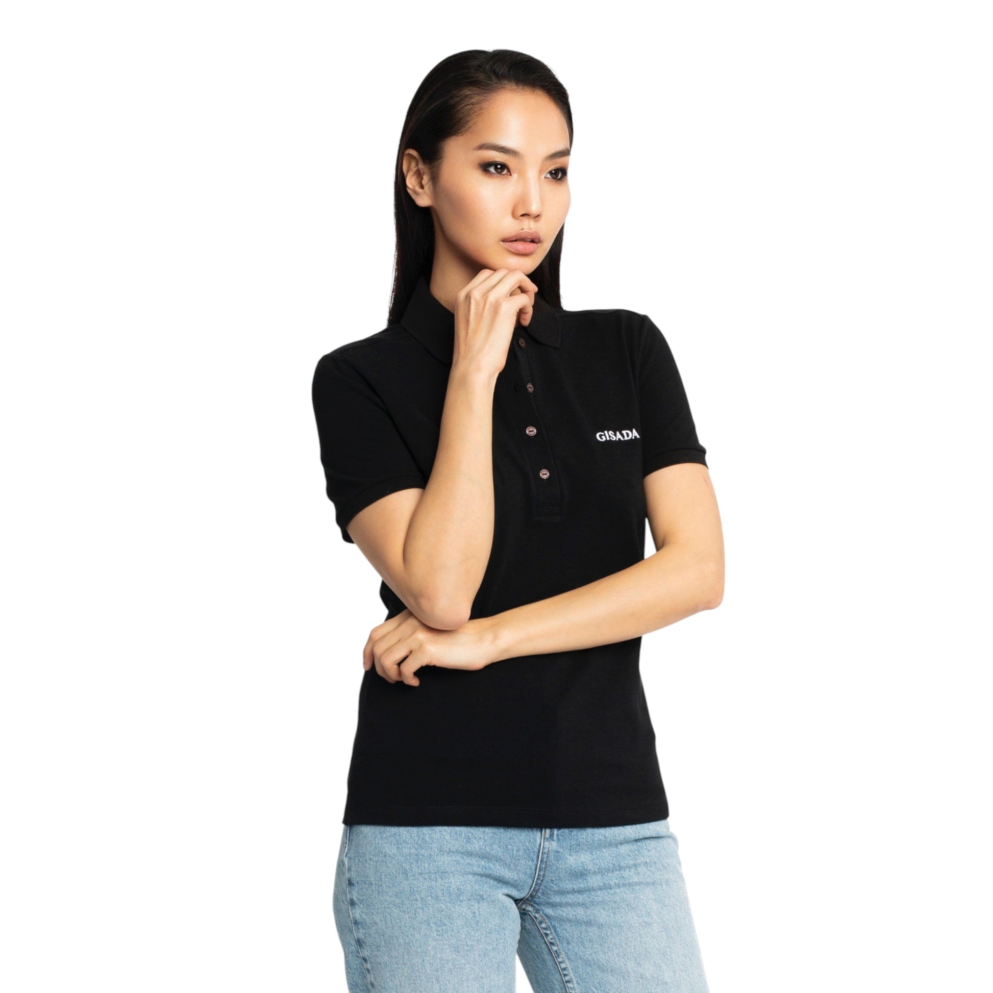 Slim Fit Short Sleeves Polo in Interlock Piquet with Embroidery Gisada Logo Gisada Polo
