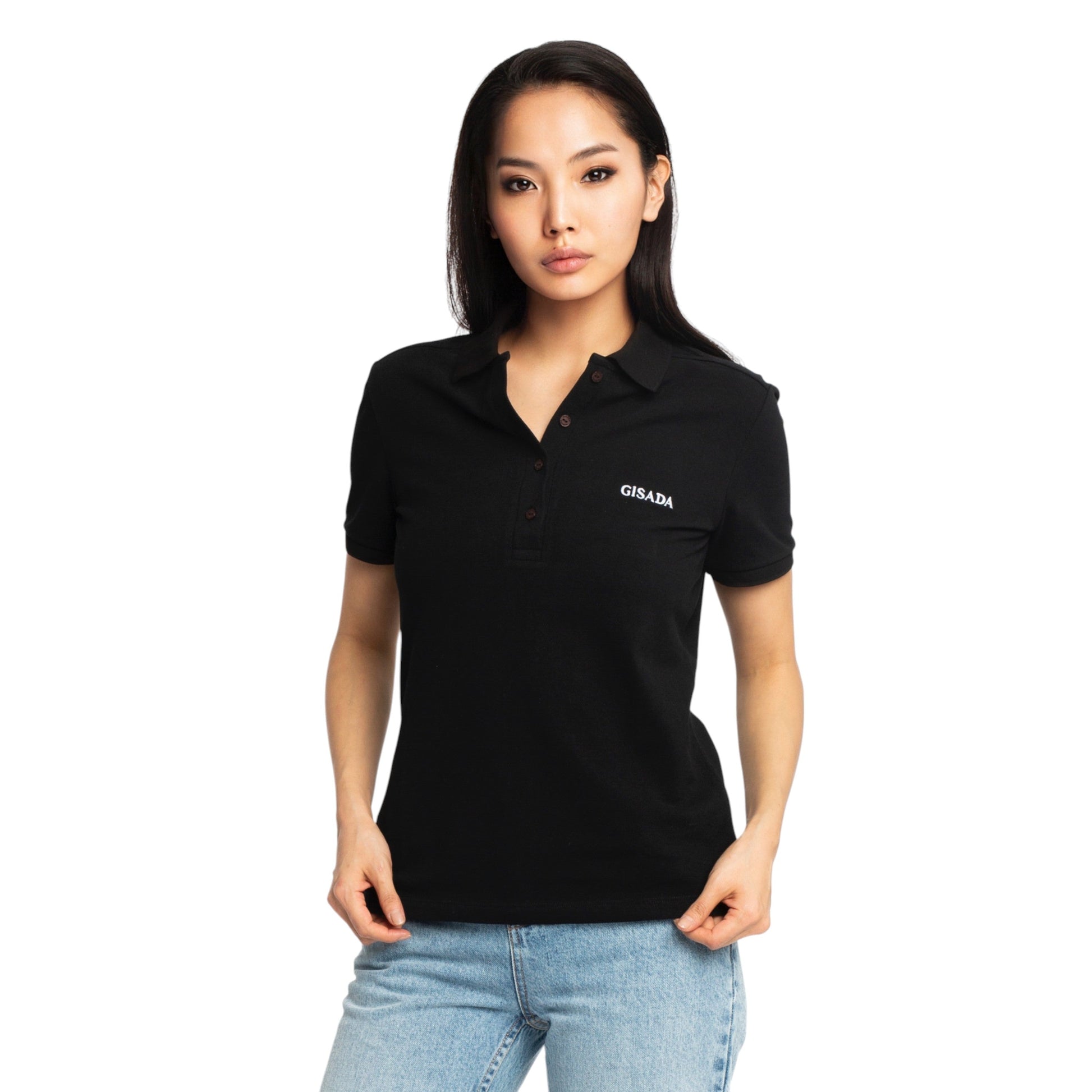 Slim Fit Short Sleeves Polo in Interlock Piquet with Embroidery Gisada Logo Gisada Polo