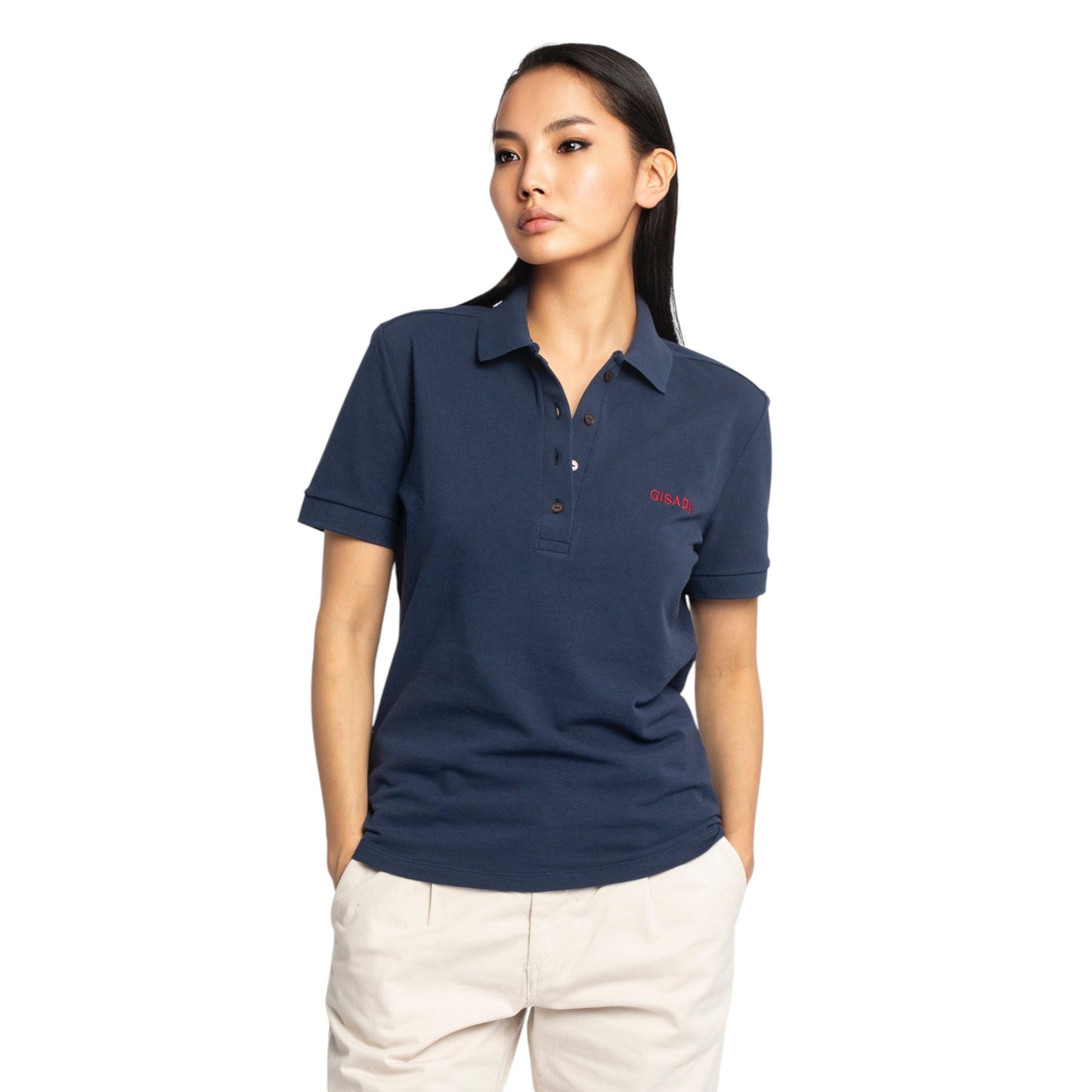 Slim Fit Short Sleeves Polo in Interlock Piquet with Embroidery Gisada Logo Gisada Polo