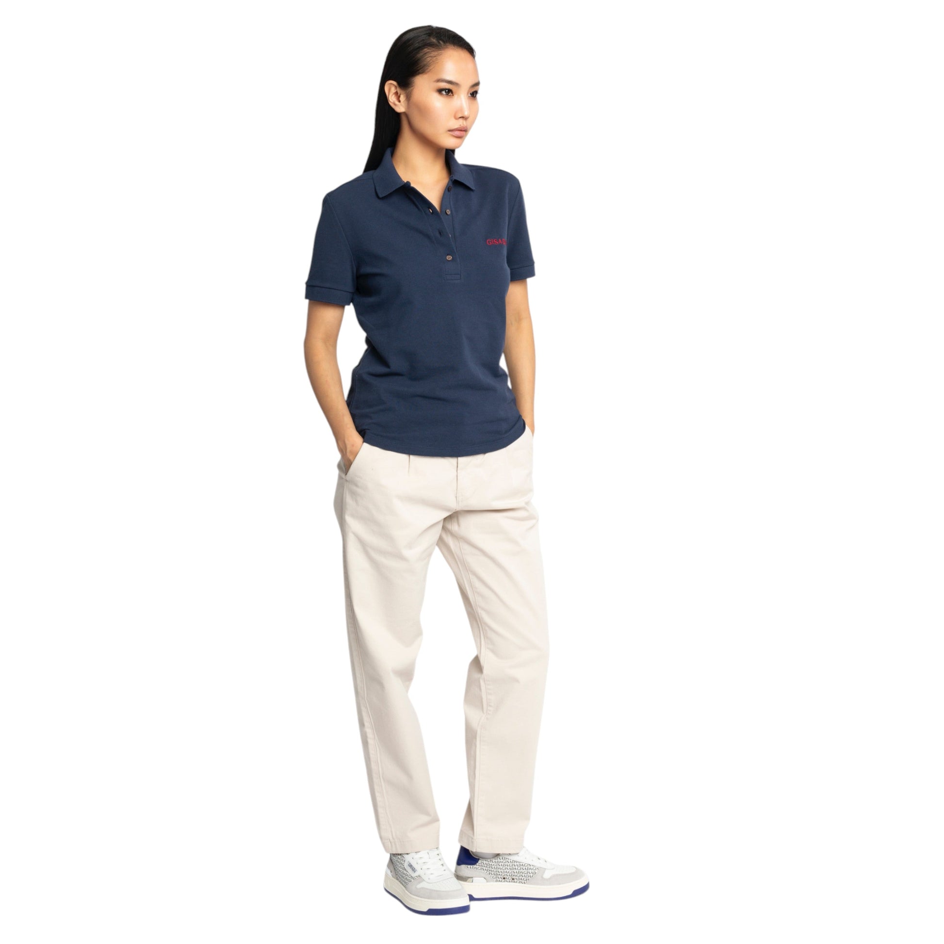 Slim Fit Short Sleeves Polo in Interlock Piquet with Embroidery Gisada Logo Gisada Polo